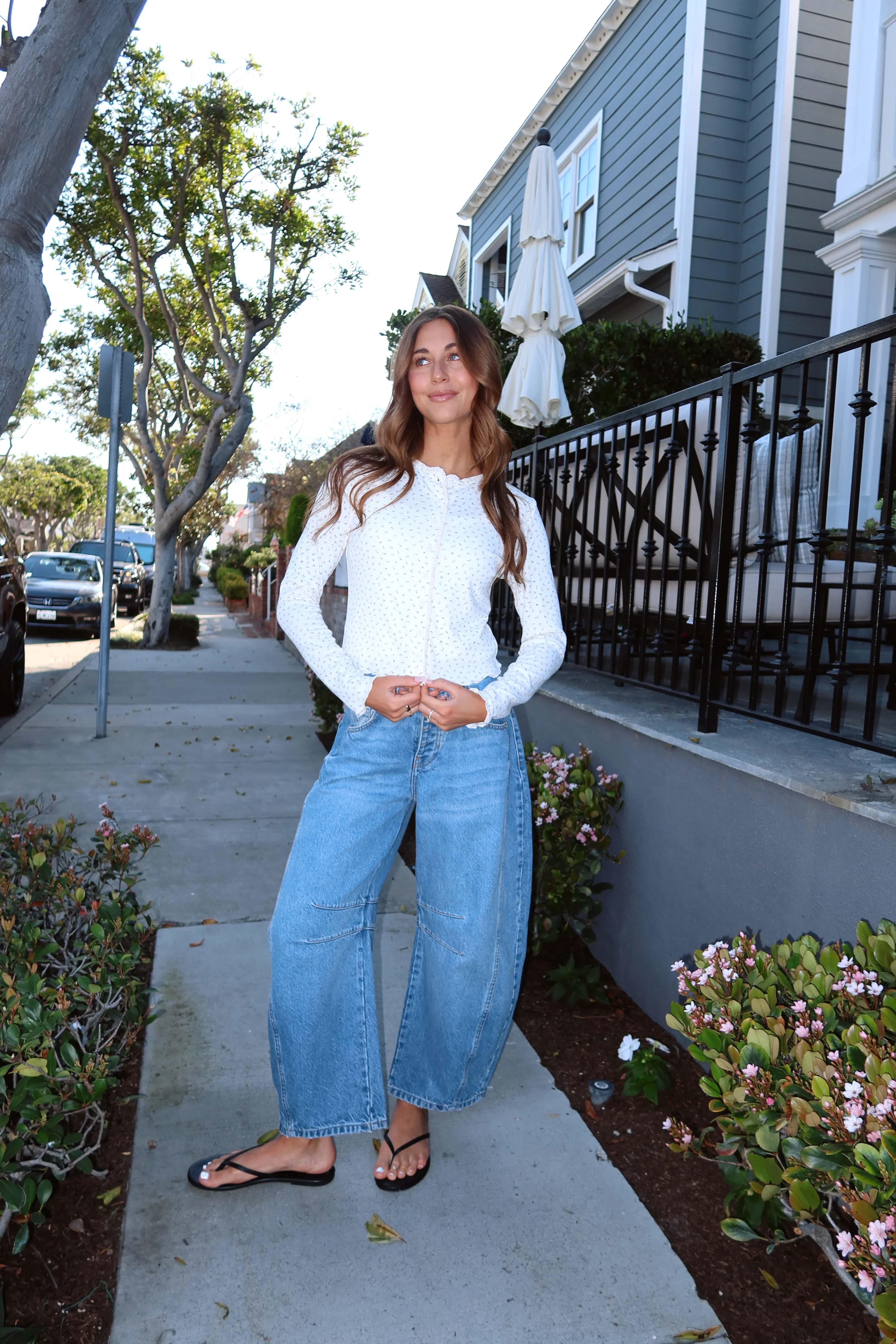 Allie Pointelle Knit Top in Cream - Image 5