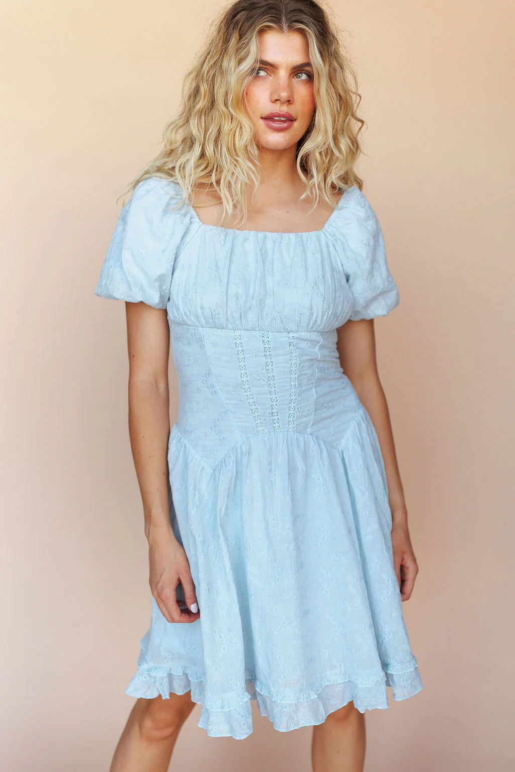 FINAL SALE - Anastasia Lace Dress In Baby Blue - Image 2