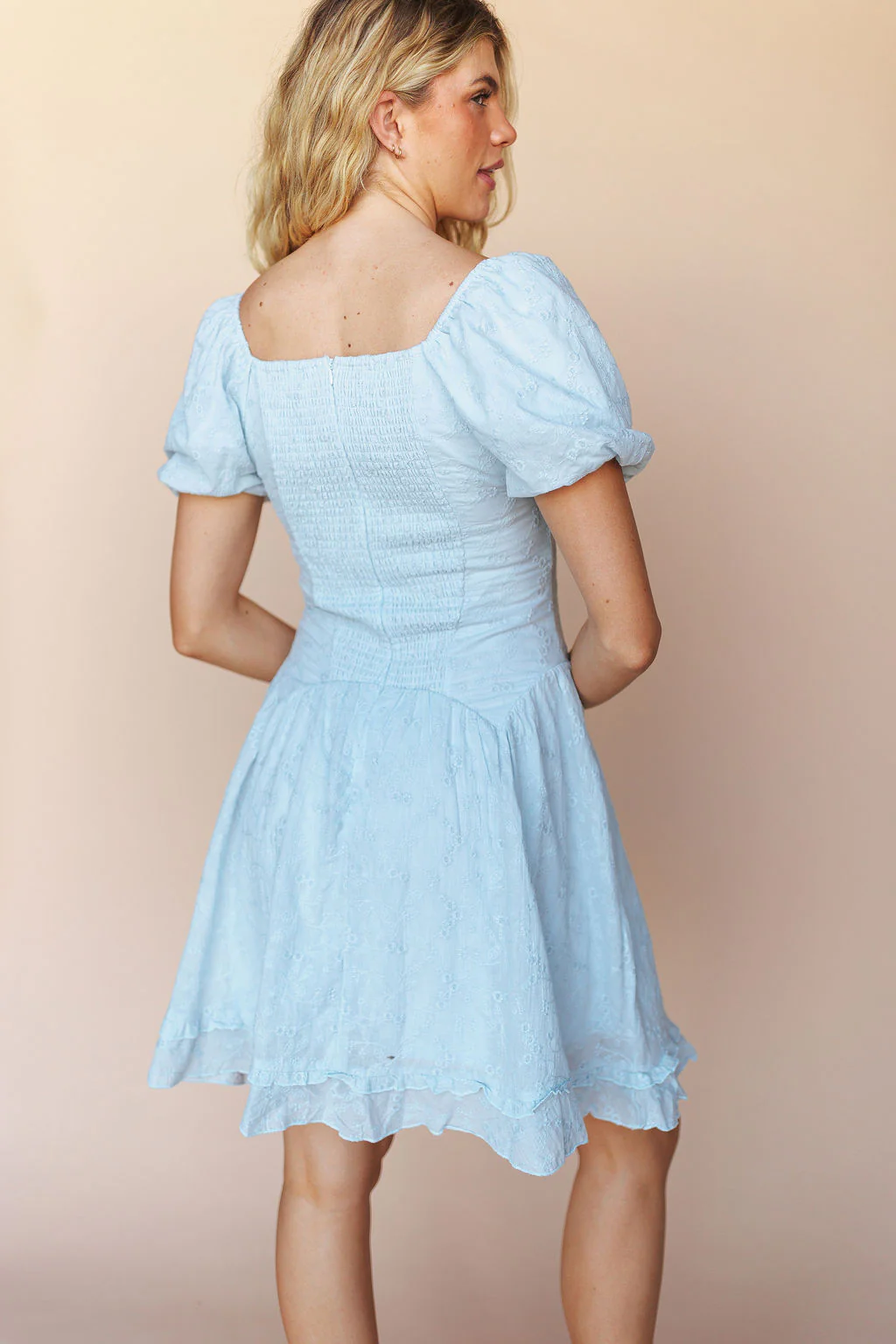 FINAL SALE - Anastasia Lace Dress In Baby Blue - Image 5