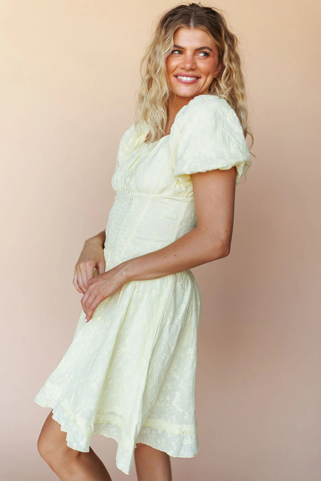 FINAL SALE - Anastasia Lace Dress In Buttercup - Image 4