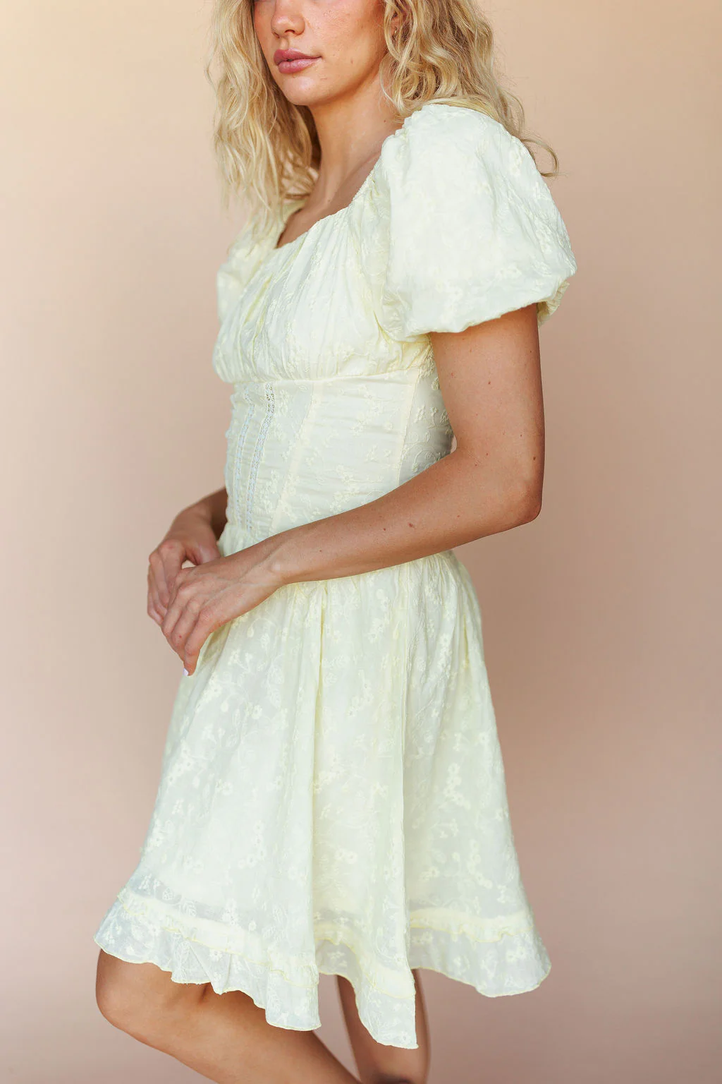 FINAL SALE - Anastasia Lace Dress In Buttercup - Image 5