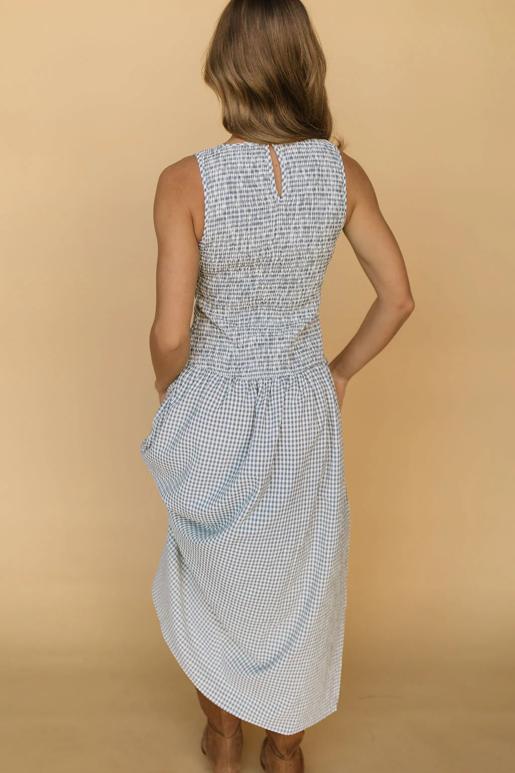 Annabelle Gingham Maxi in Blue - Image 5