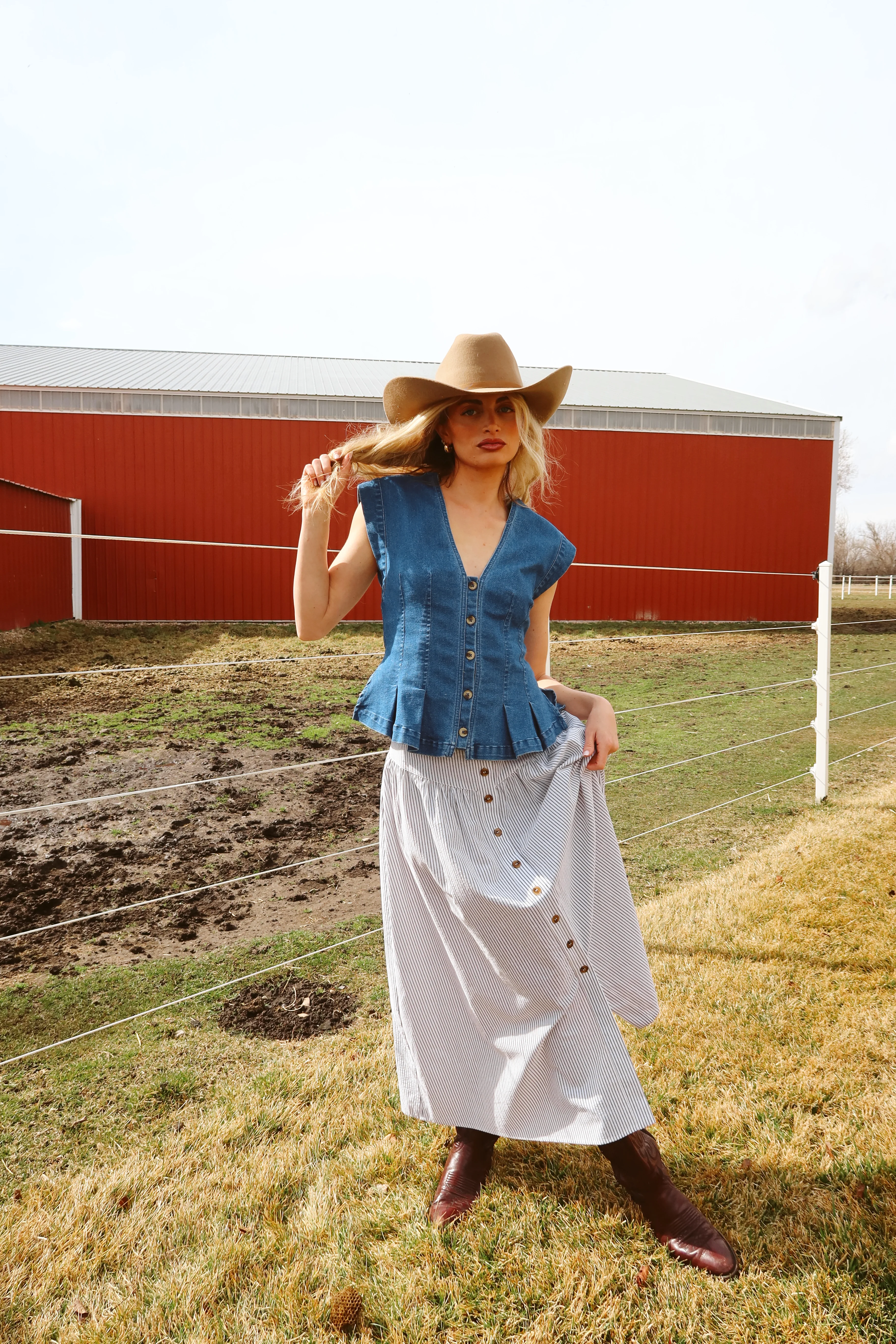 Annie Oakley Button Down Skirt - Image 3
