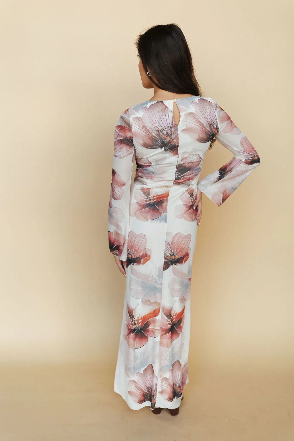 Ariana Mesh Maxi in Ivory - Image 2