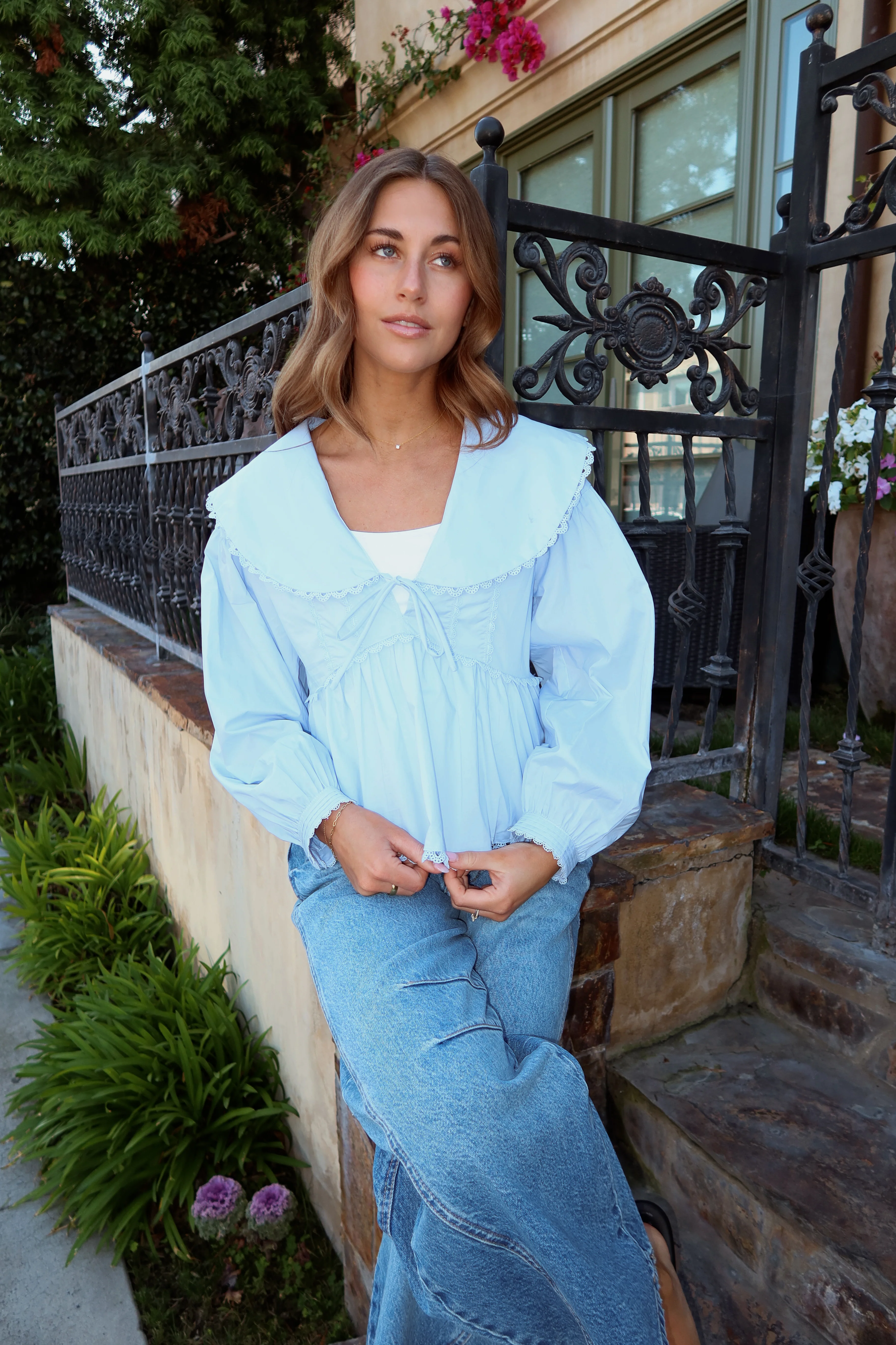 Audrey Cotton Poplin Blouse - Image 4