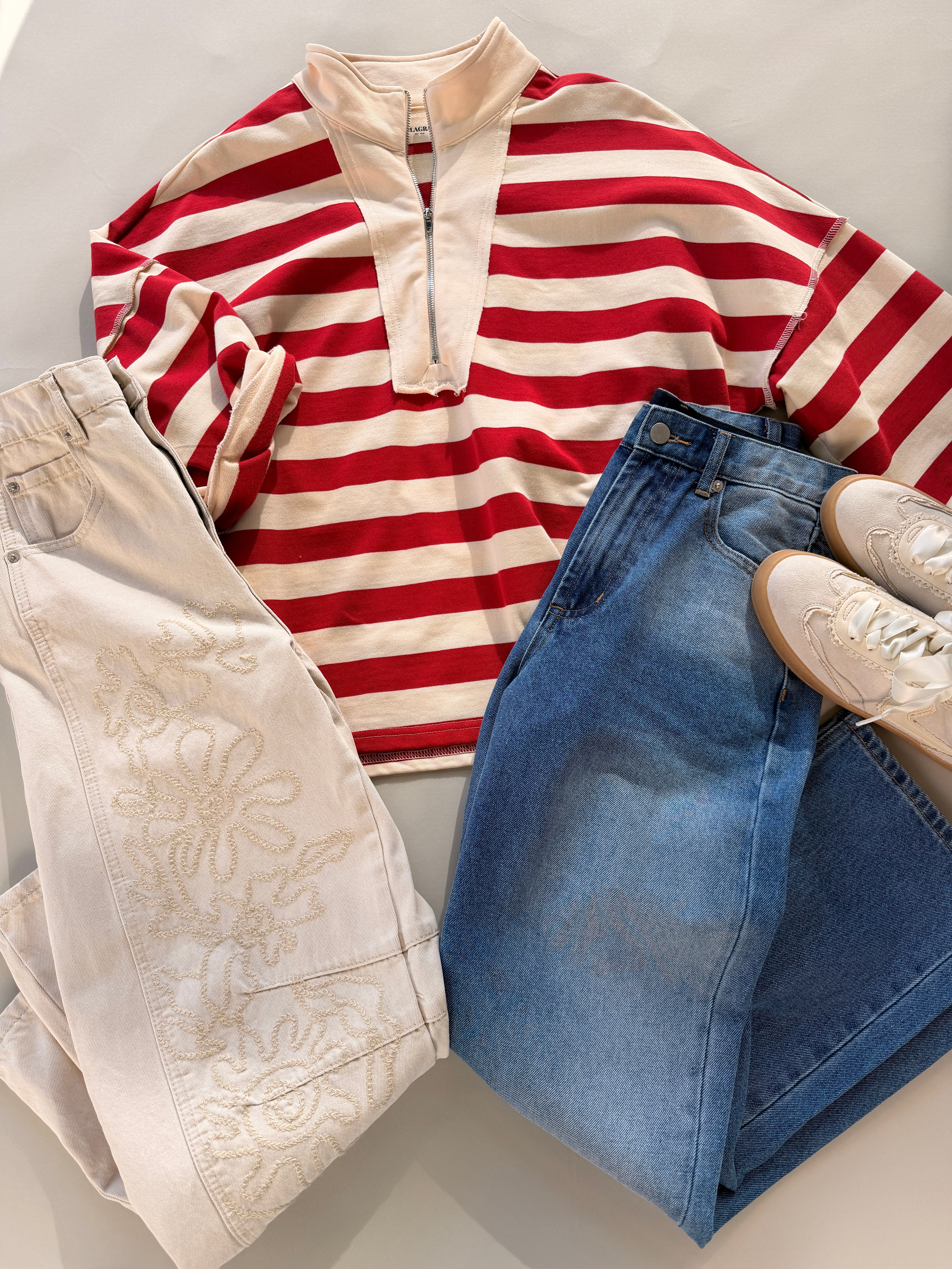 FINAL SALE - Benji Stripe Top in Red - Image 6