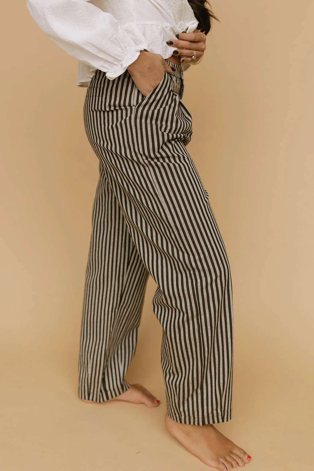 Benson Stripe Pants in Chocolate - Image 3