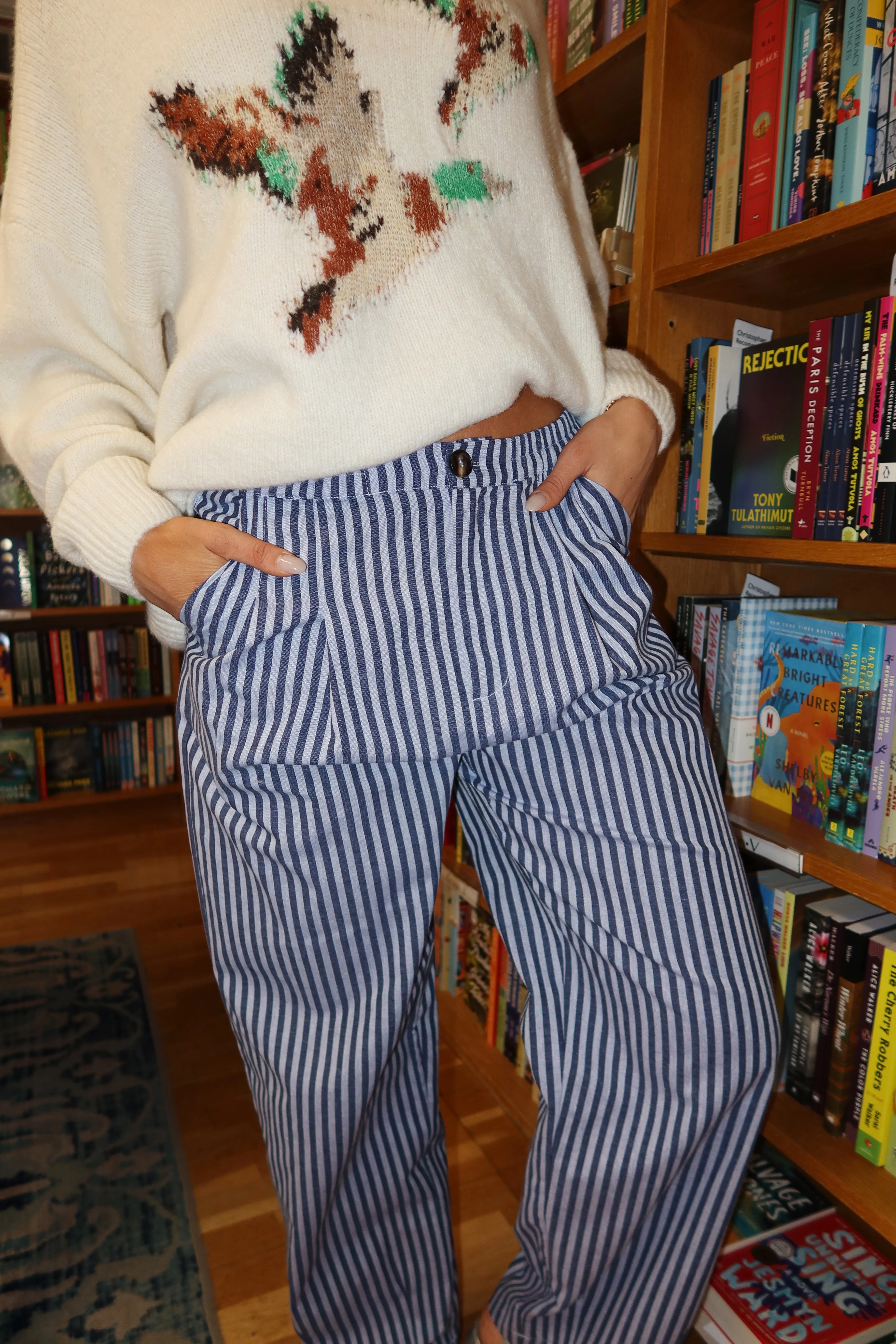Benson Stripe Pants in Navy - Image 2