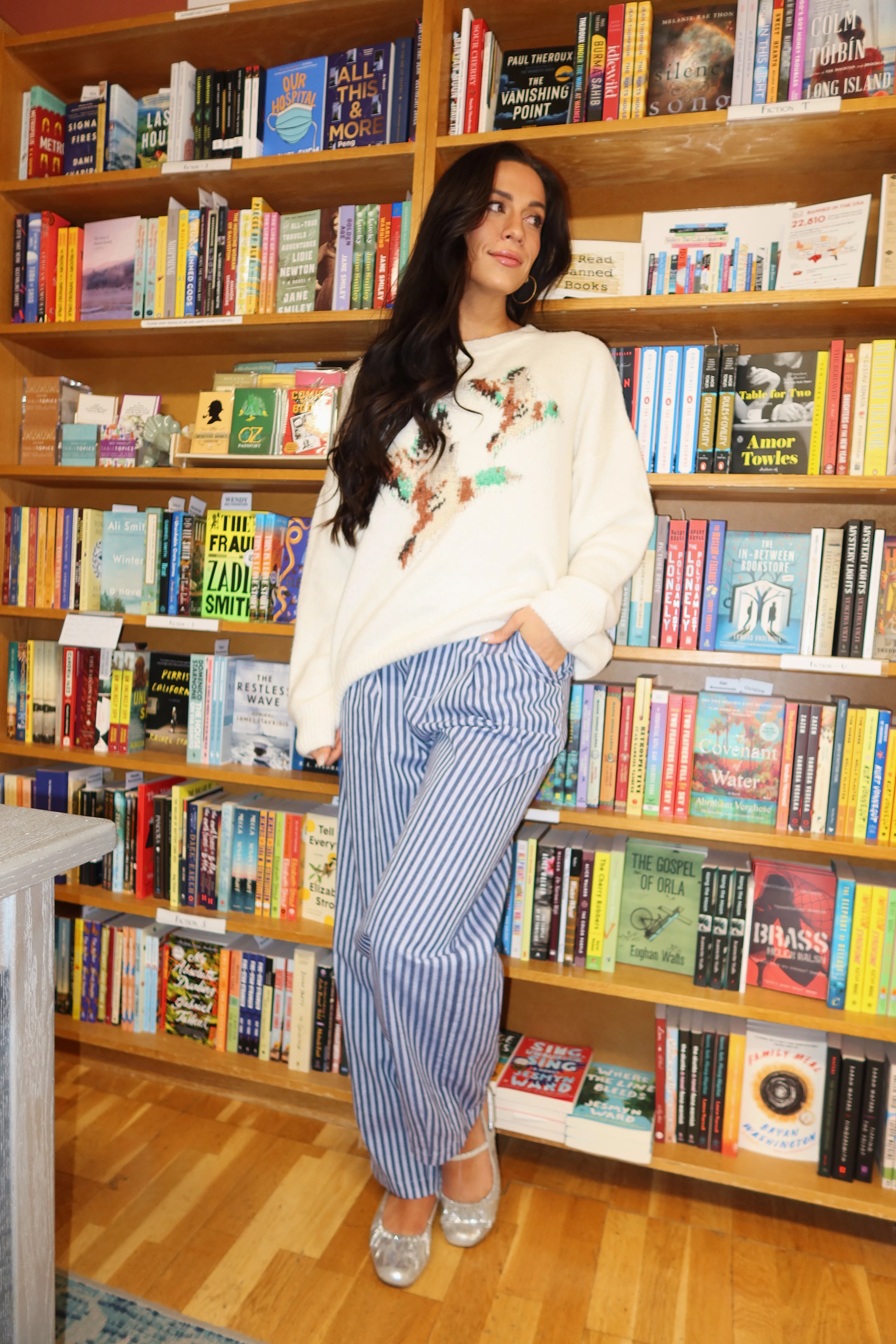 Benson Stripe Pants in Navy - Image 5