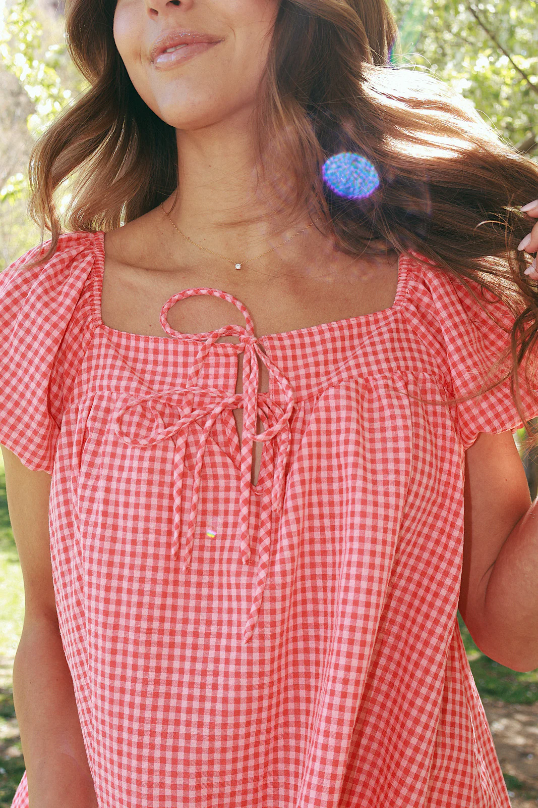 Berries & Cream Gingham Blouse - Image 4