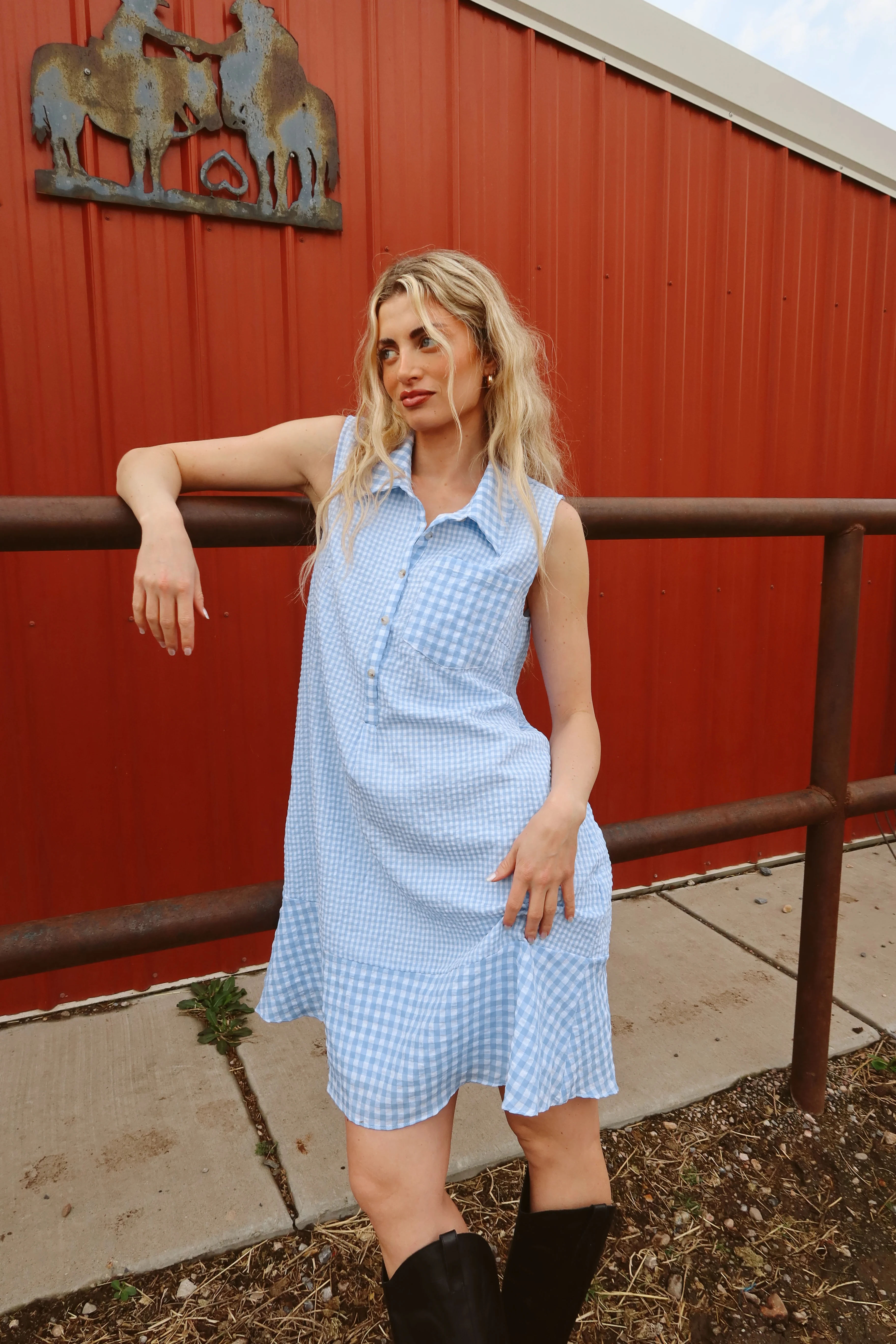 Bluebell Gingham Shirt Dress - Image 3