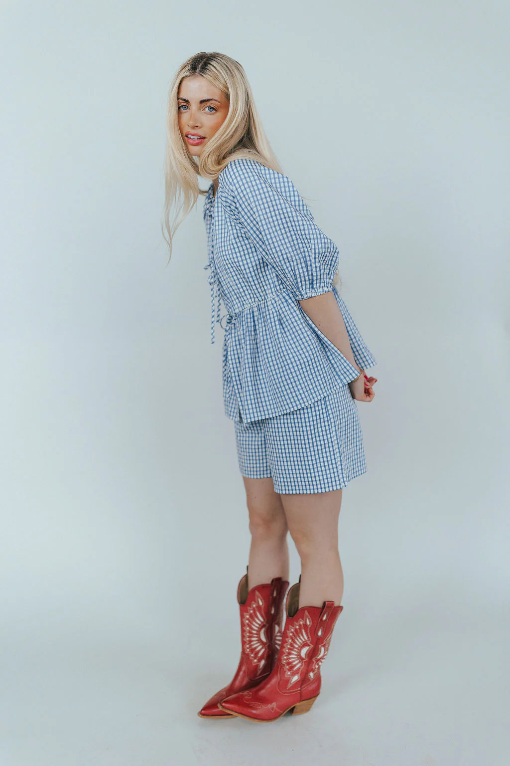 Blueberry Fields Gingham Tie Top - Image 8