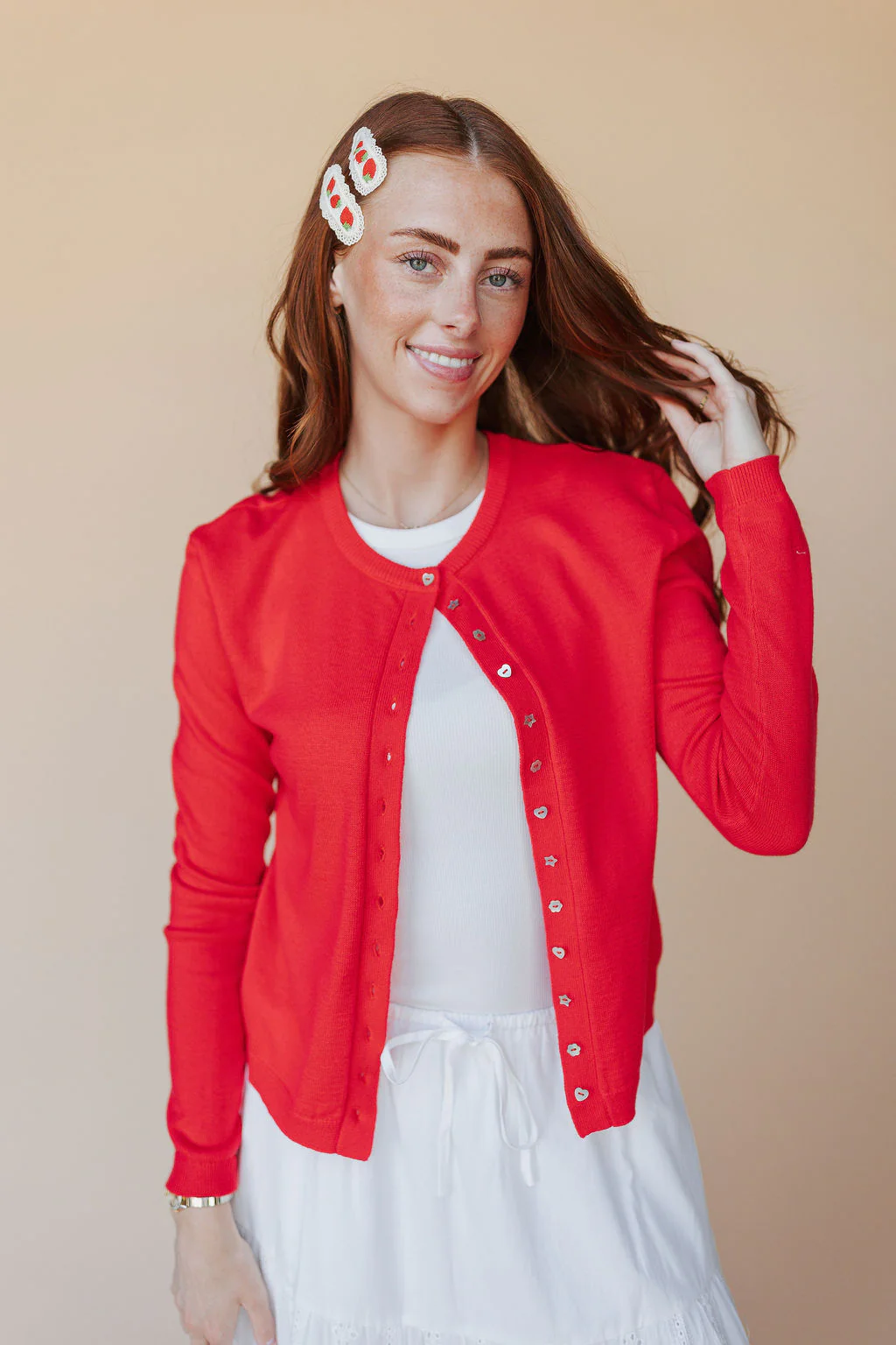 FINAL SALE - Blythe Cardigan in Red - Image 4
