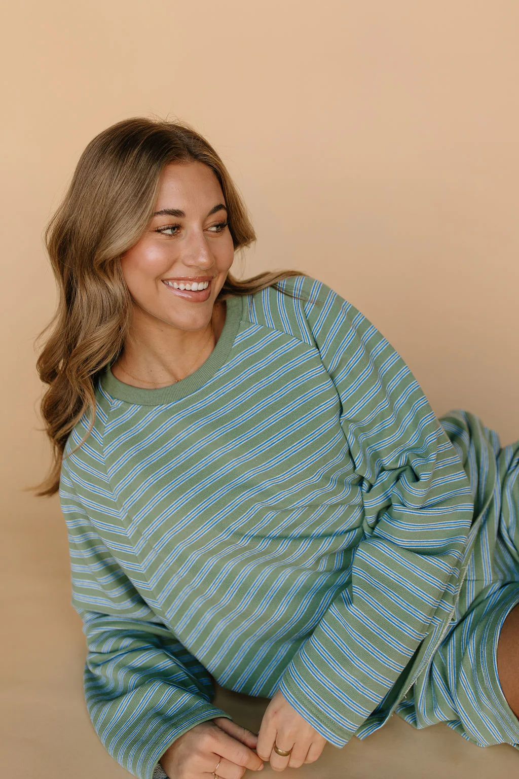 Britton Stripe Long Sleeve in Sage - Image 5