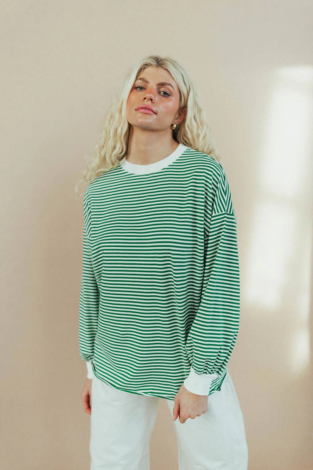 Cameron Stripe Top in Green - Image 4
