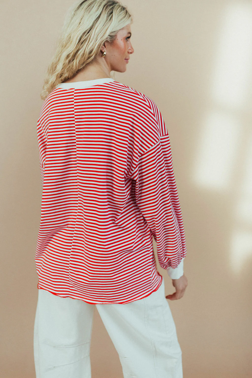 Cameron Stripe Top in Red - Image 6