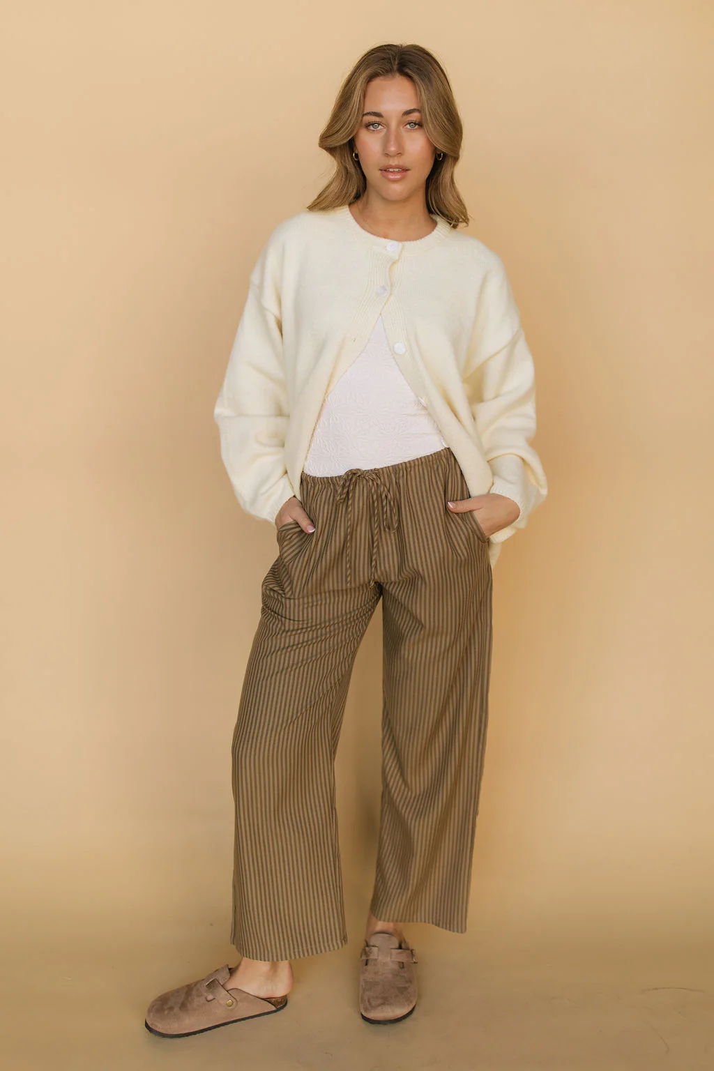 Charley Stripe Pants in Brown - Image 2