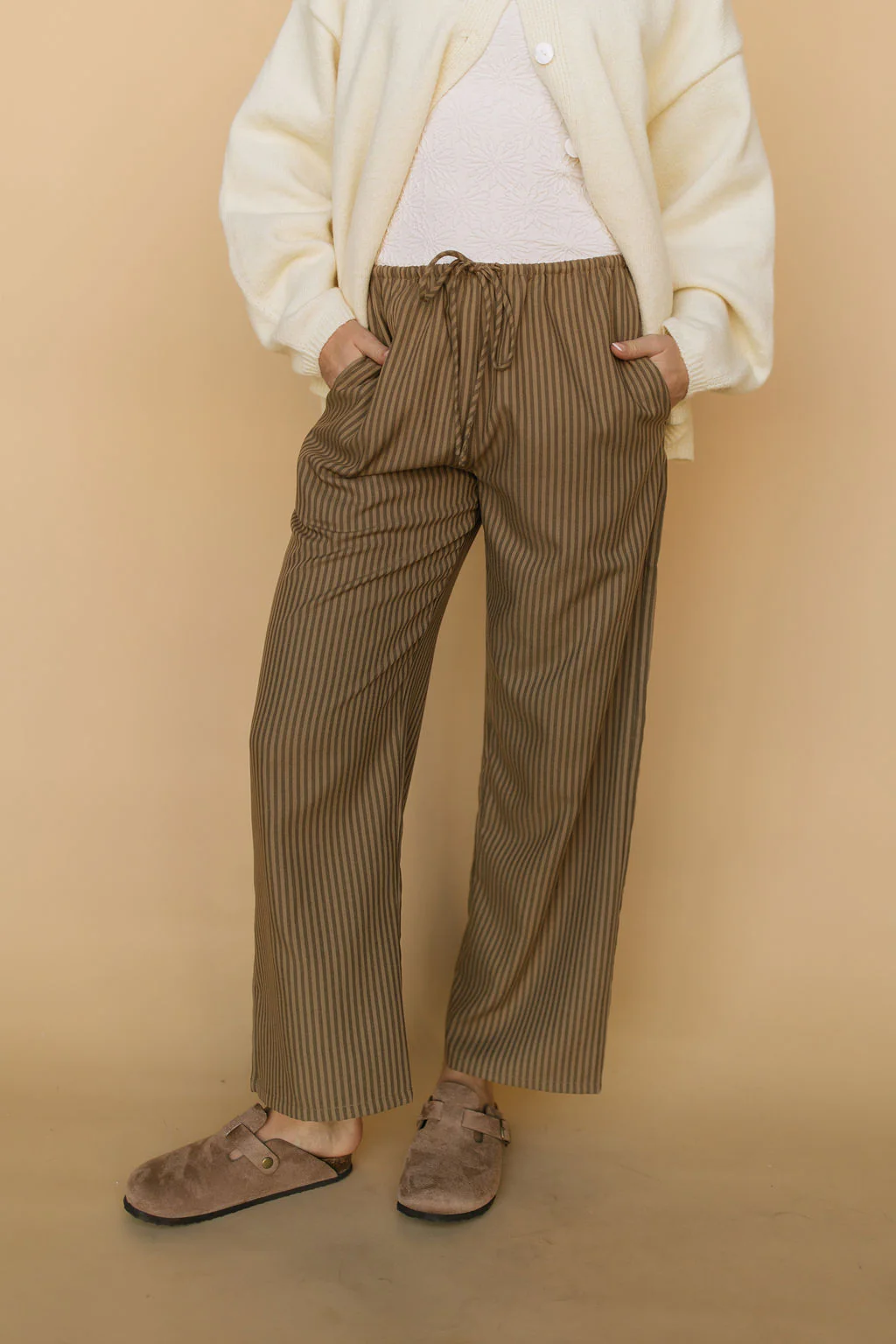 Charley Stripe Pants in Brown - Image 4