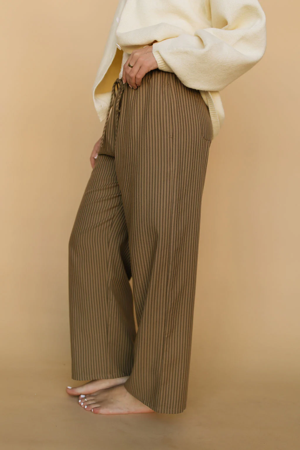 Charley Stripe Pants in Brown - Image 6