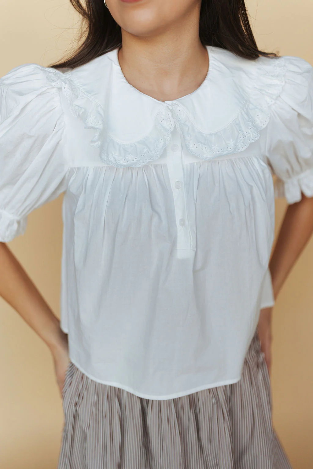 Connie Collared Short Sleeve Blouse - Image 3