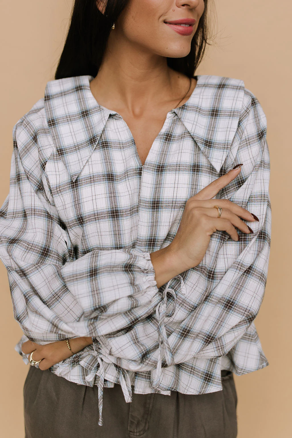 Corinne Plaid Peplum - Image 2