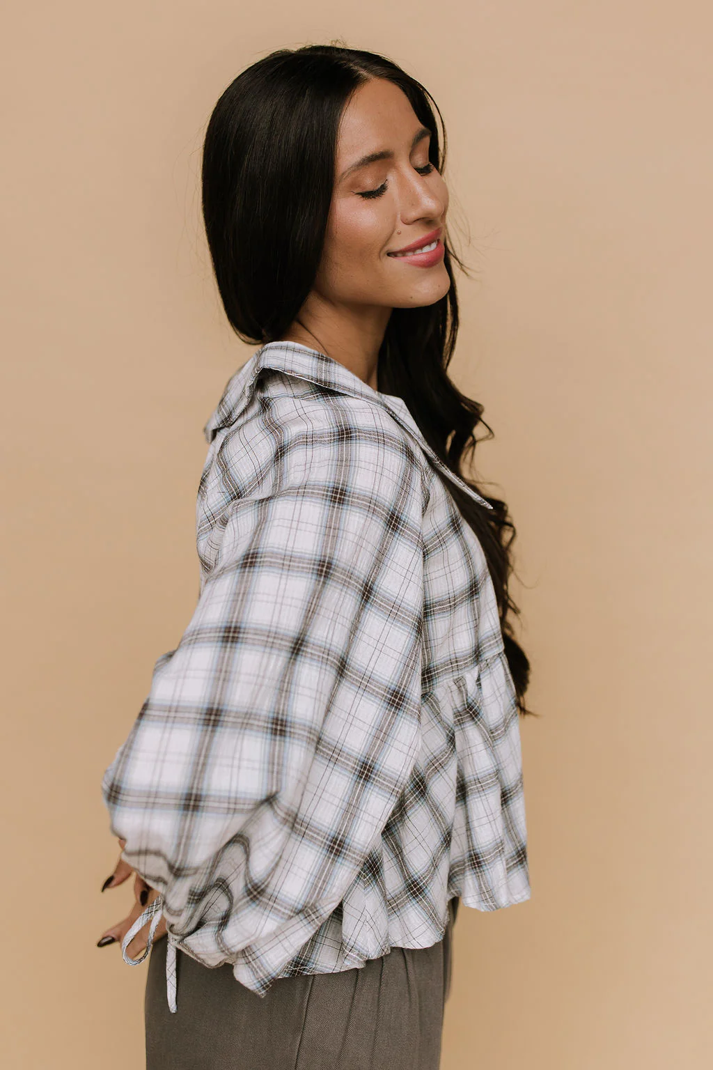 Corinne Plaid Peplum - Image 5