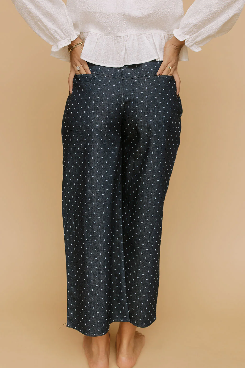 FINAL SALE - Denim Dot Pants in Blue - Image 4