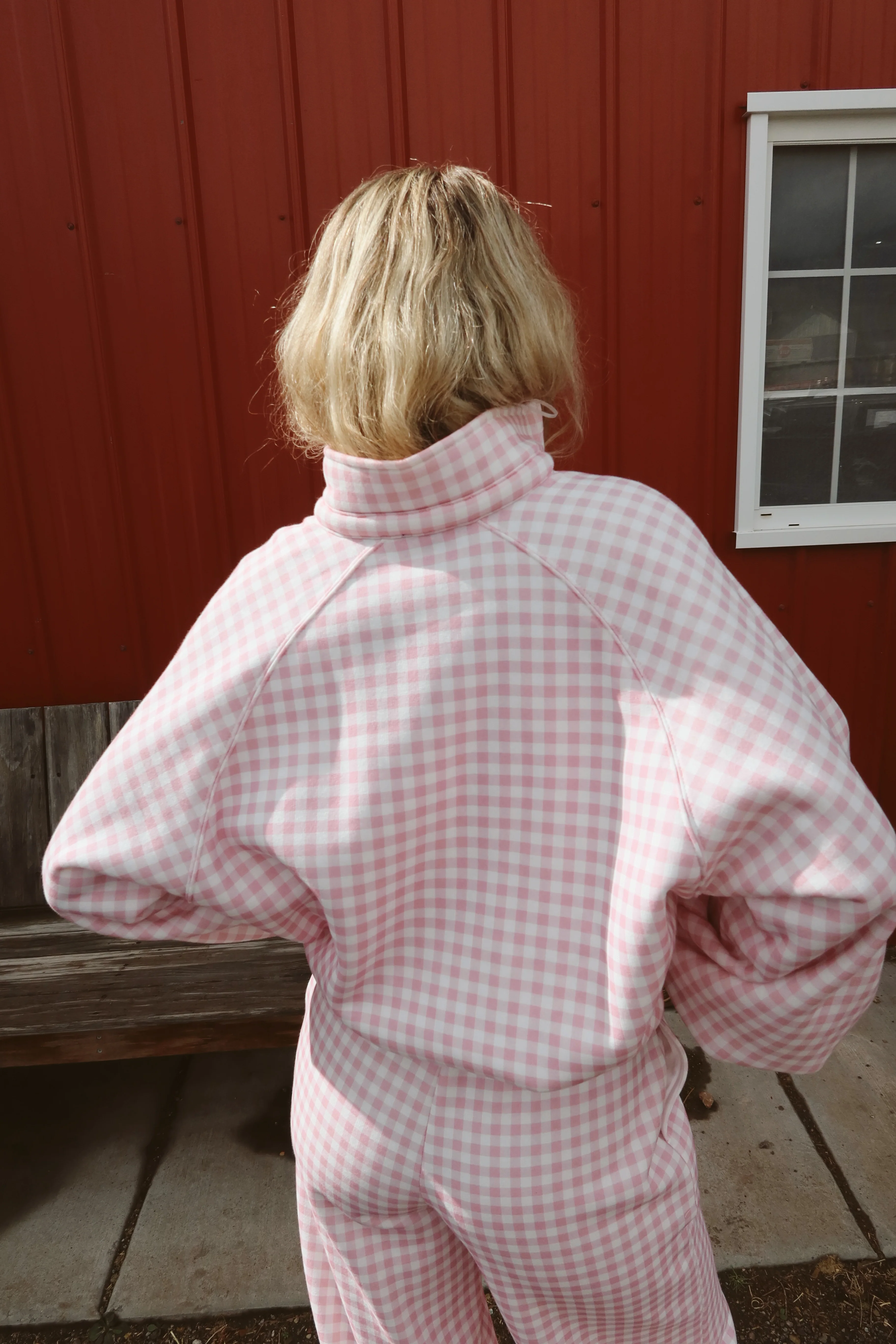 Dolly Gingham Pullover in Pink - Image 3