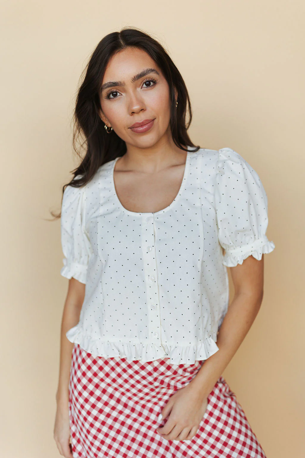 Dot Darling Blouse in Ivory - Image 4