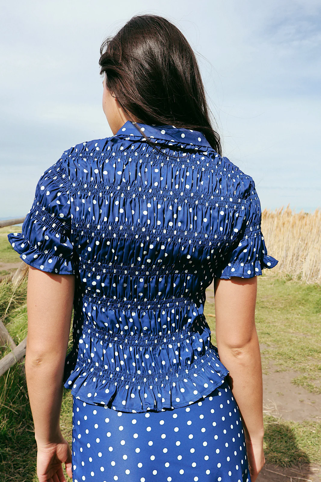 Dot Noir Smocked Top - Image 5