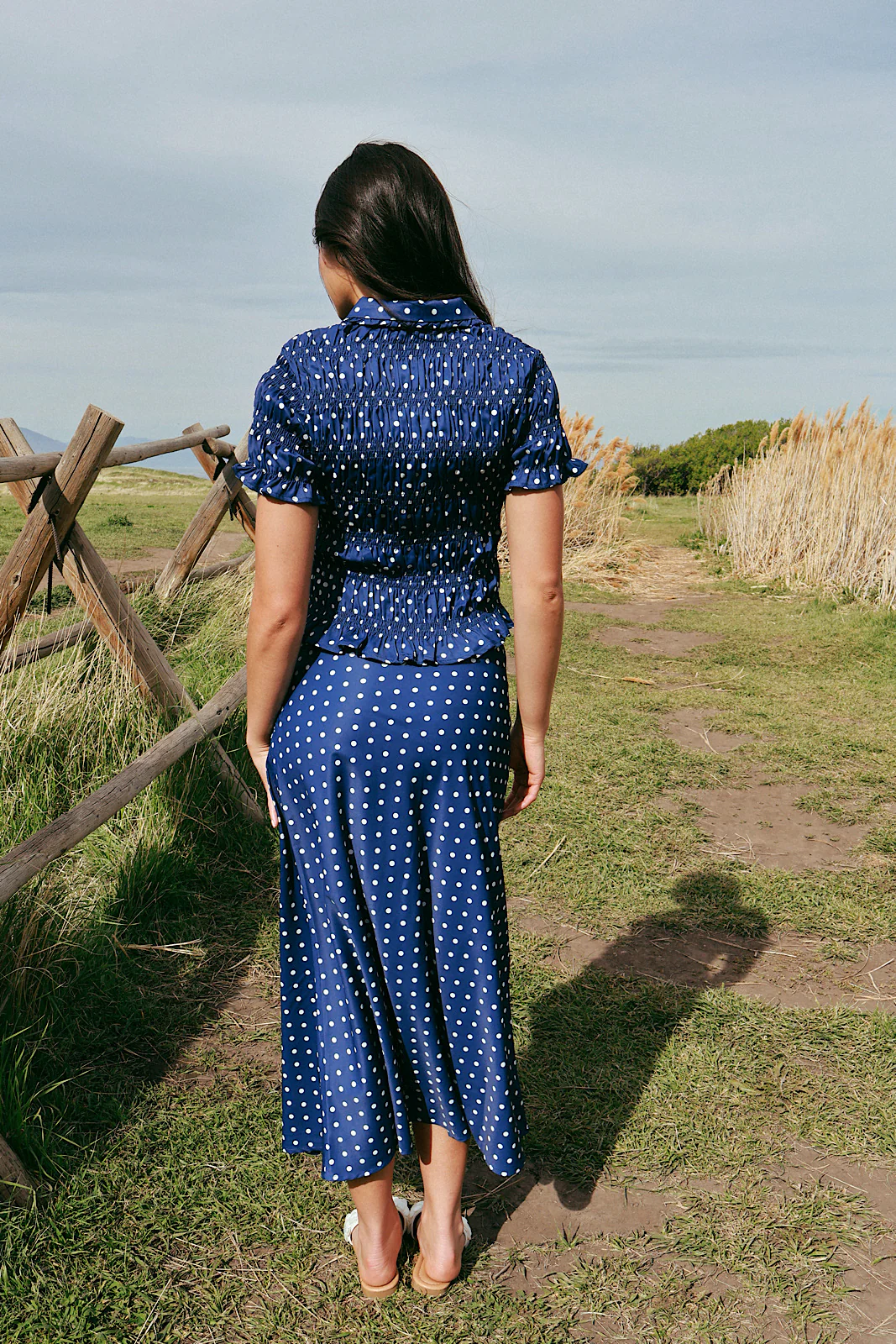 Dot Noir Smocked Top - Image 9