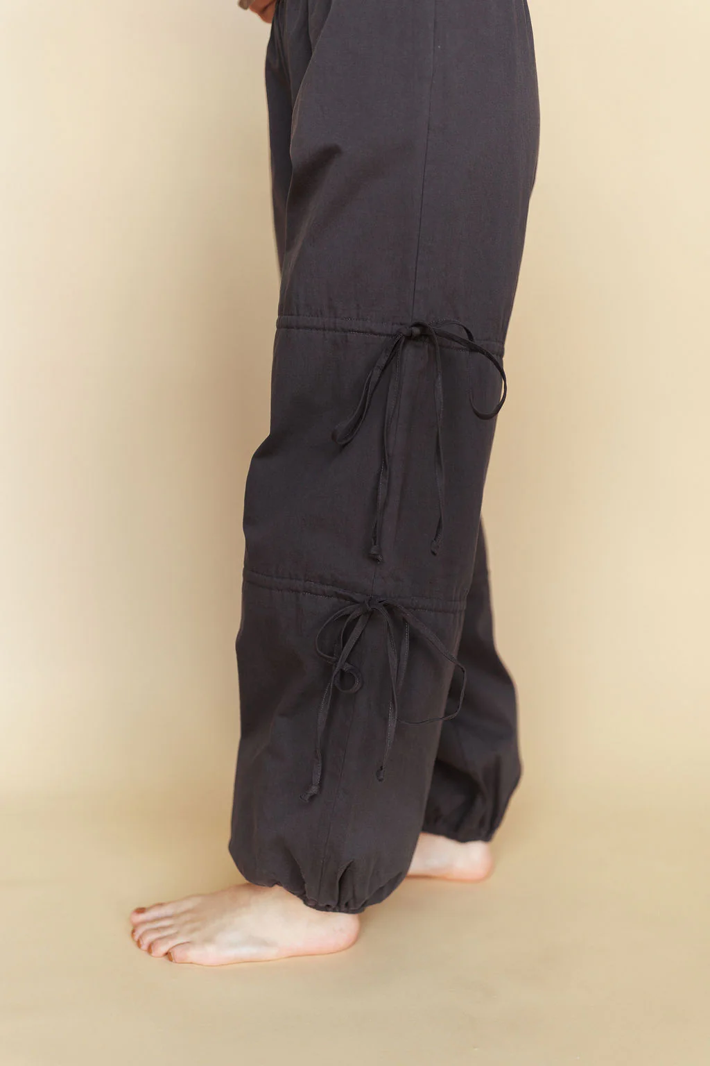 Downtown Side Tie Jogger Pants in Charcoal - Image 5