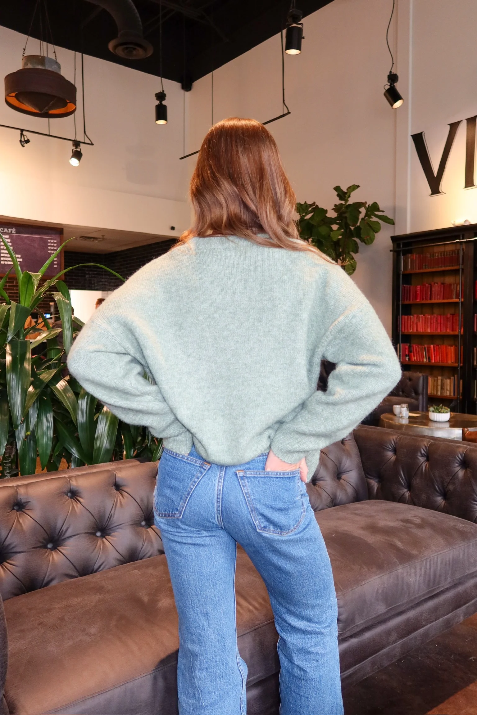 Duck Knit Sweater in Sage - Image 6