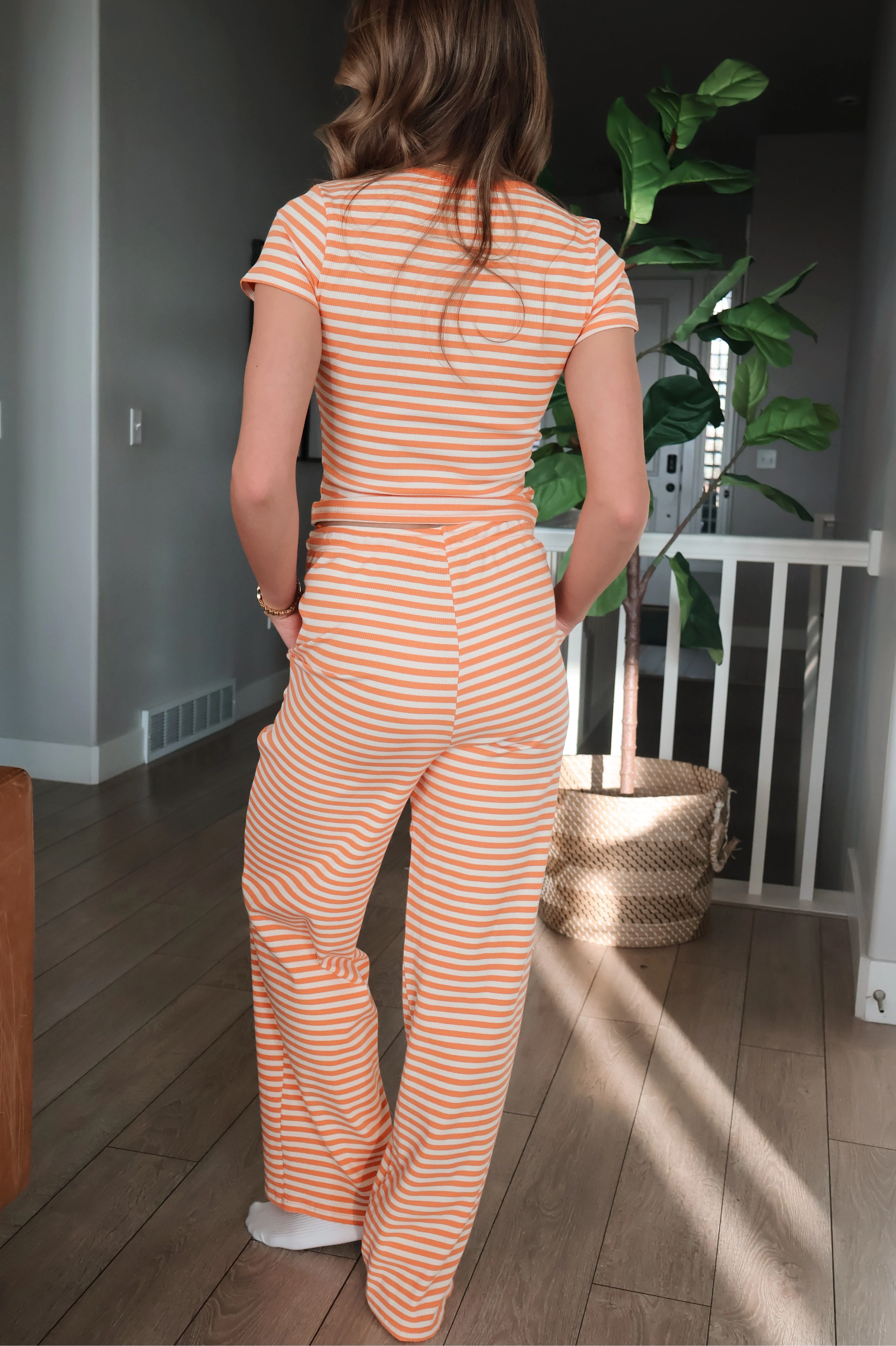 Emerson Stripe Top in Tangerine - Image 5