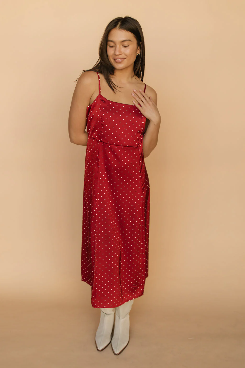 Forever Young Satin Polkadot Dress - Image 4