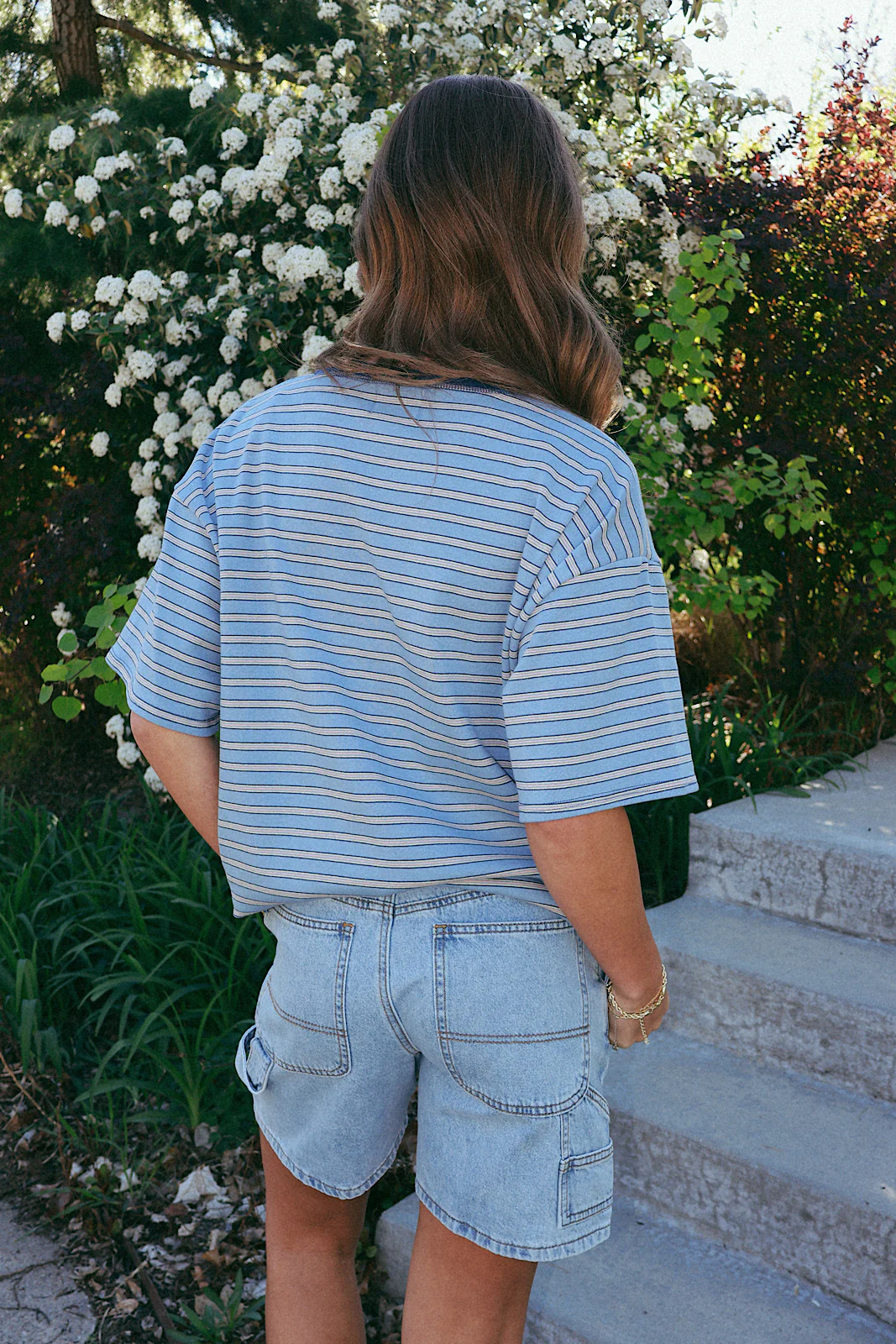 Frankie Stripe Tee in Blue - Image 5