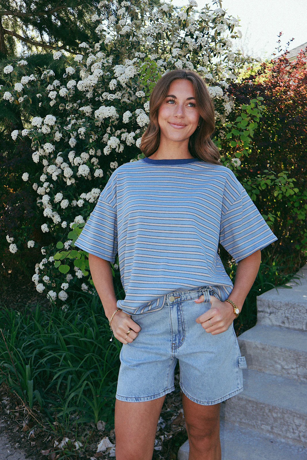 Frankie Stripe Tee in Blue - Image 6