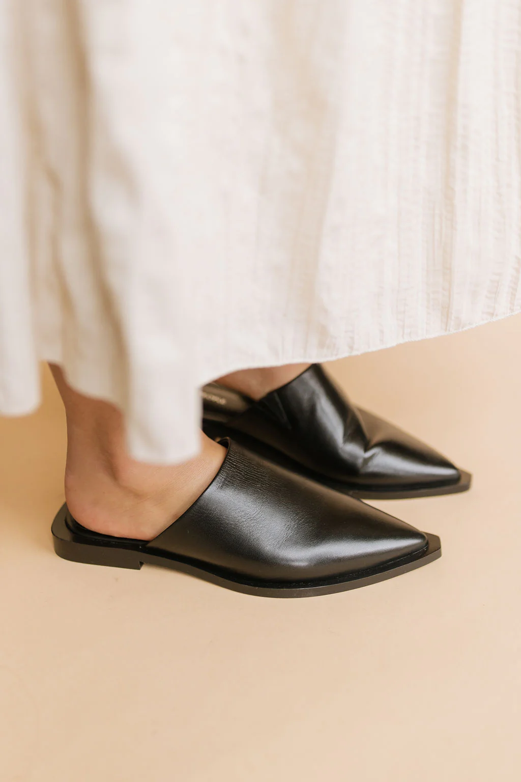Free People Becky Mule in Black Leather - Image 3