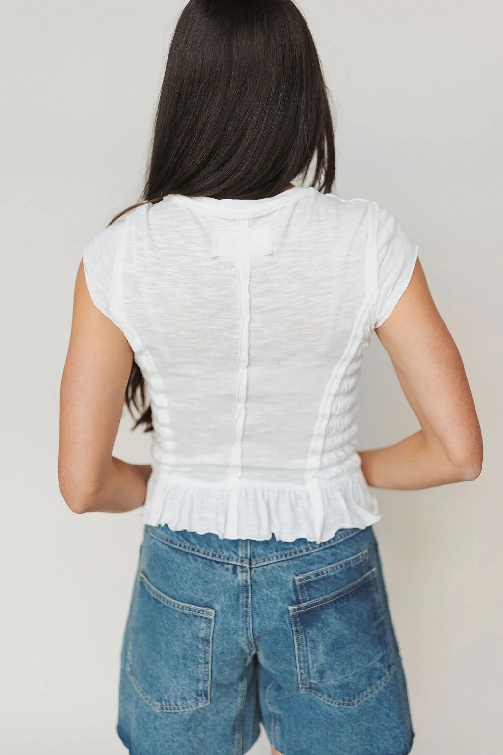 Free People Sylvie Tee in Soothing Ivory - Image 3