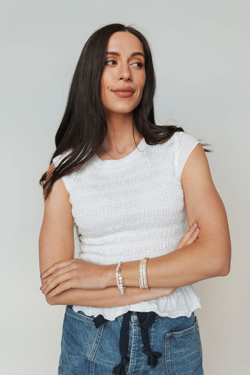 Free People Sylvie Tee in Soothing Ivory - Image 4