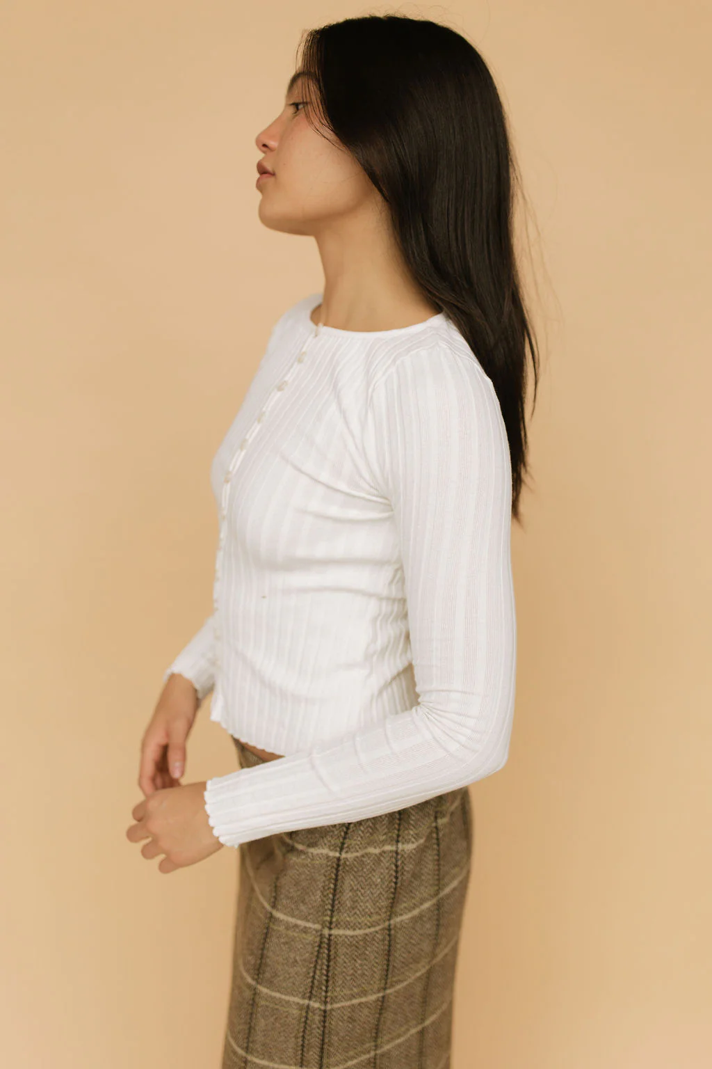 Free People Tilly Long Sleeve Cardi in Ivory - Image 3