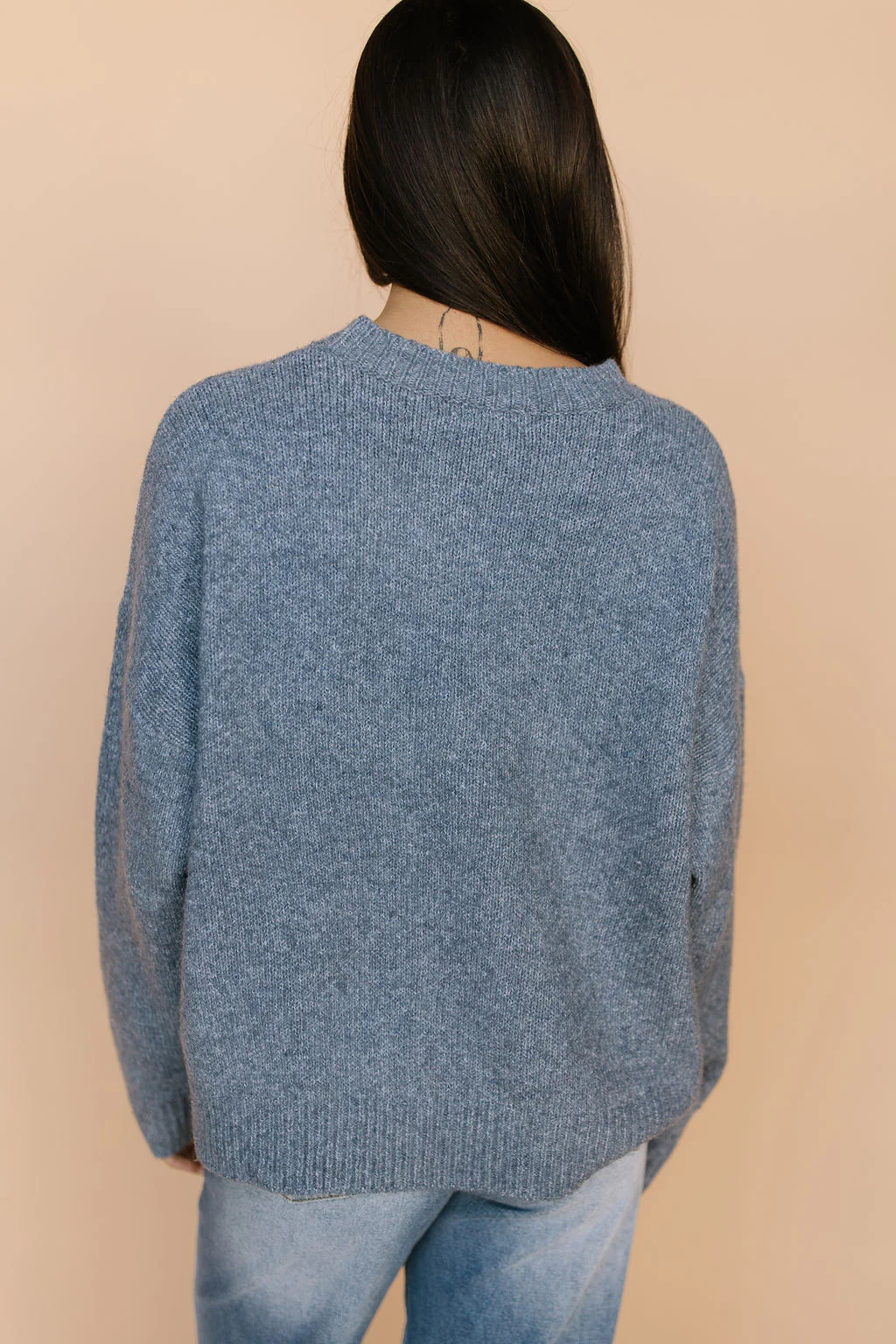 Gone Fishing Knit Sweater in Dusty Blue - Image 5