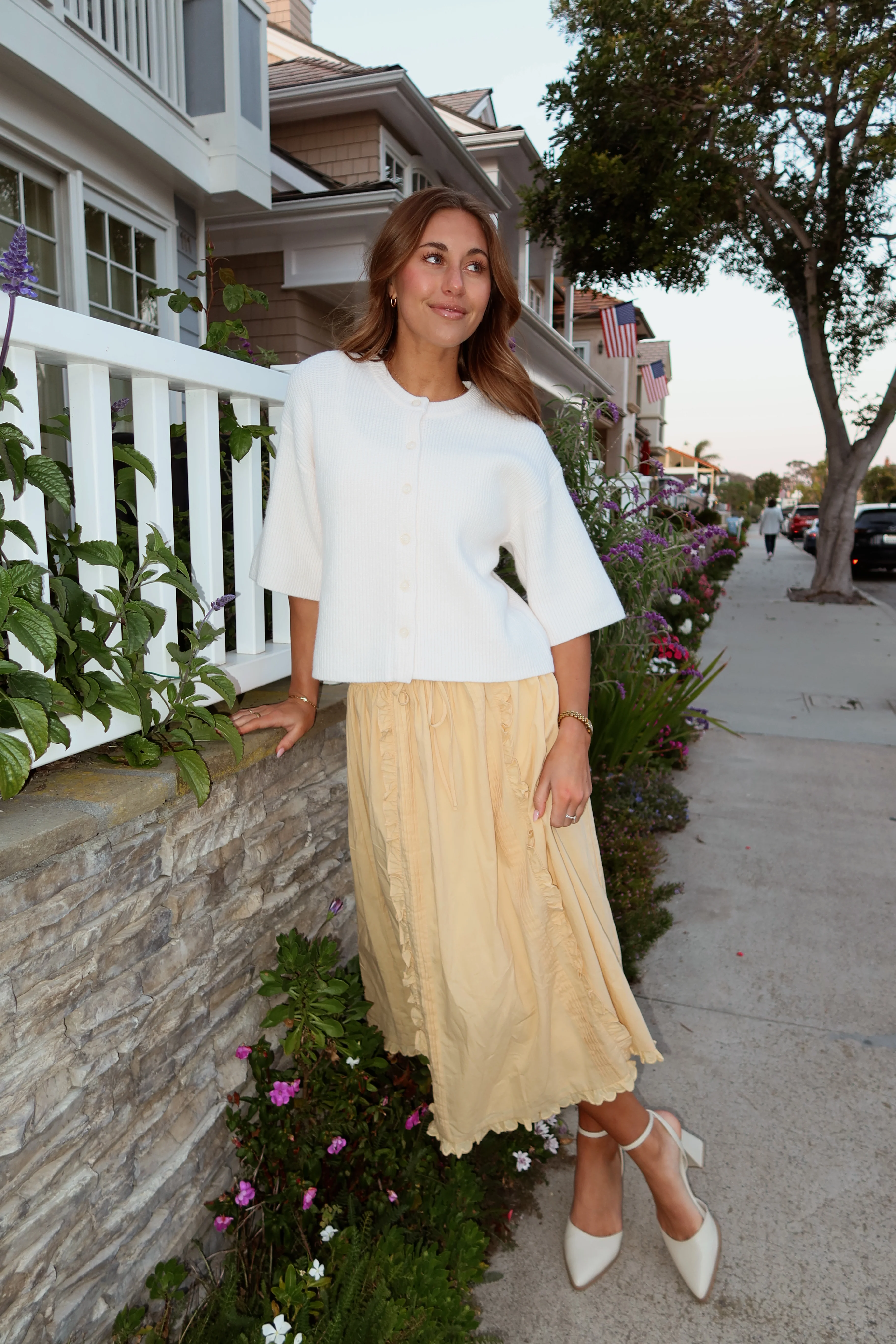 Hattie Cotton Apron Skirt in Honey - Image 5