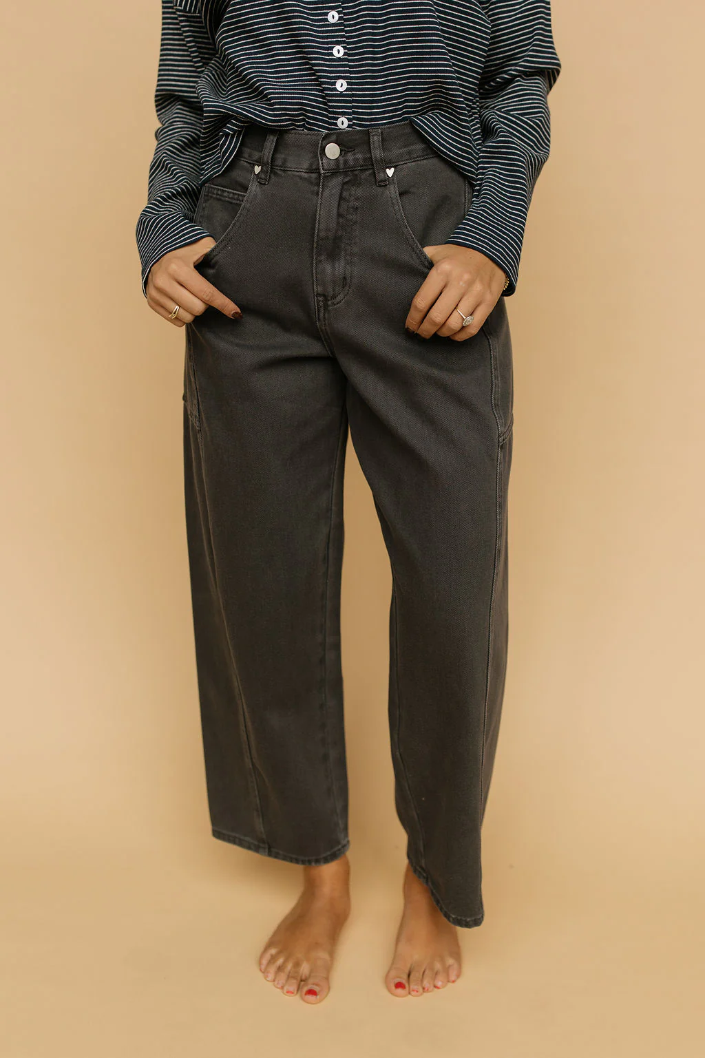 Heart Throb Black Barrel Jeans - Image 2