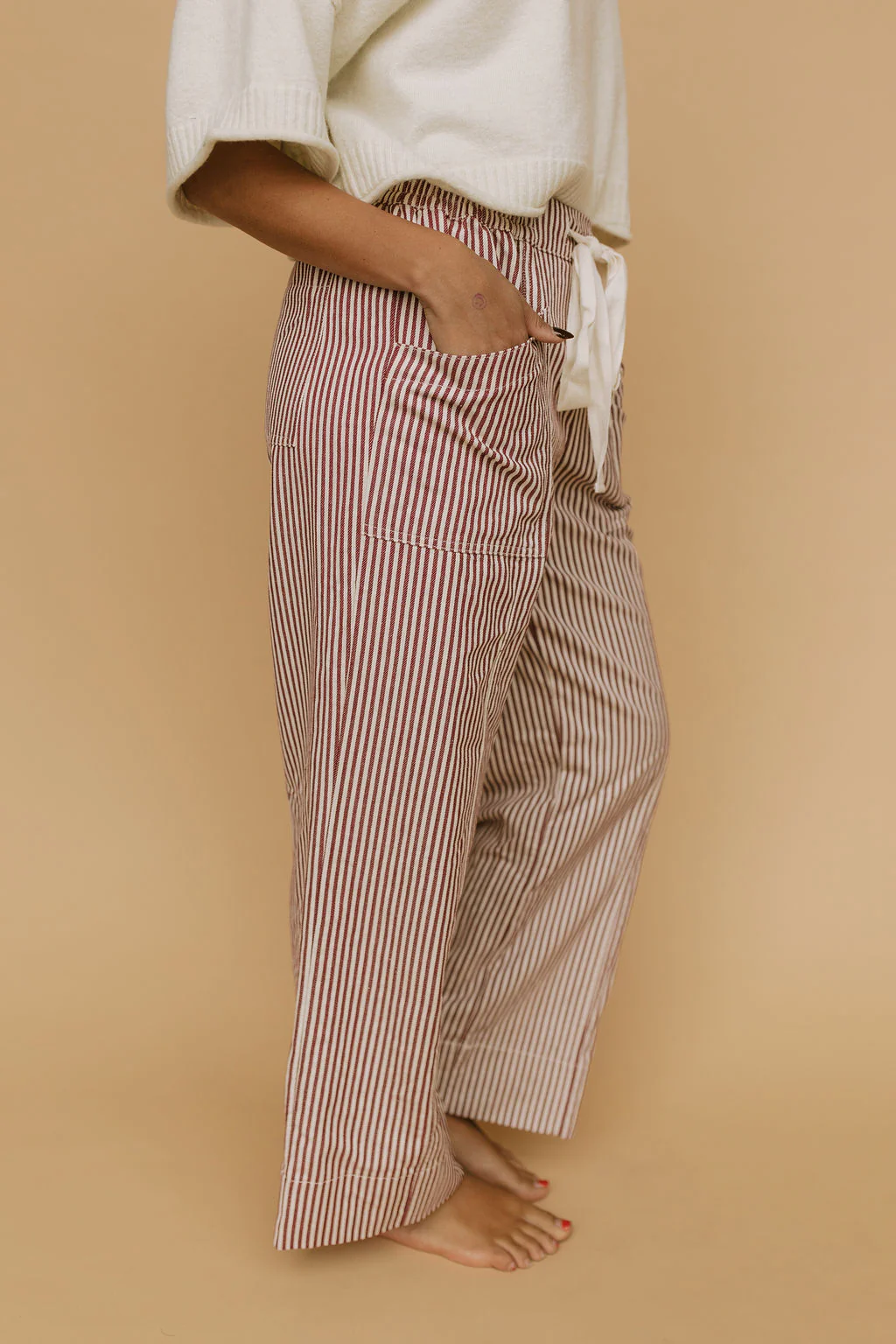Hollis Stripe Pants in Red - Image 3