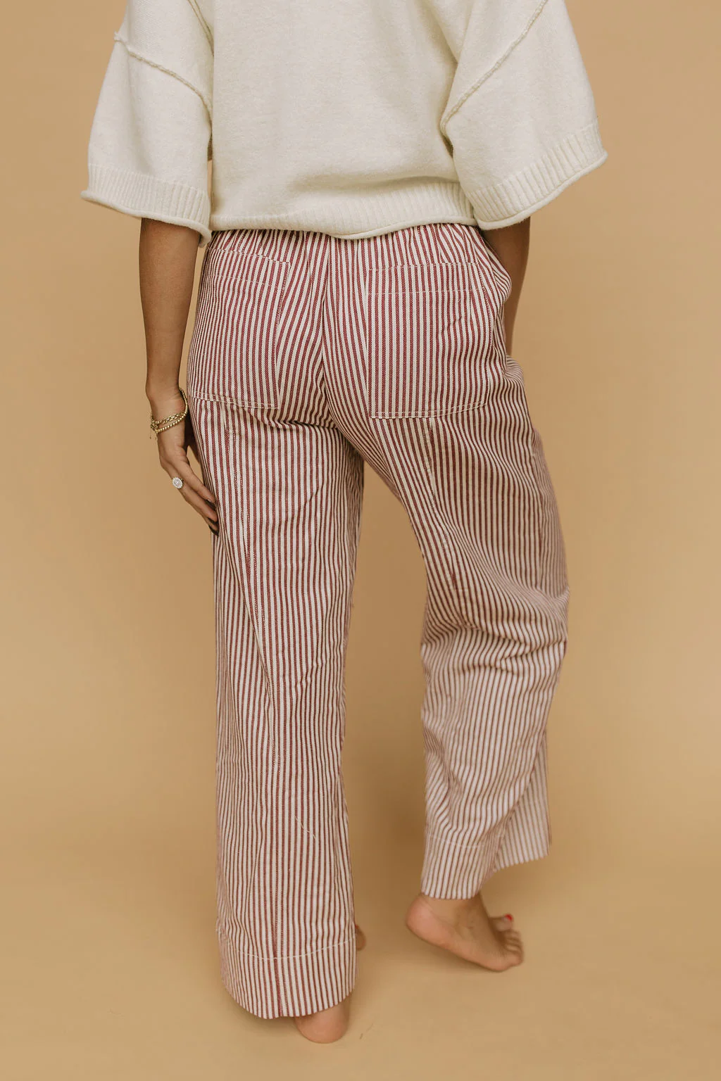 Hollis Stripe Pants in Red - Image 4