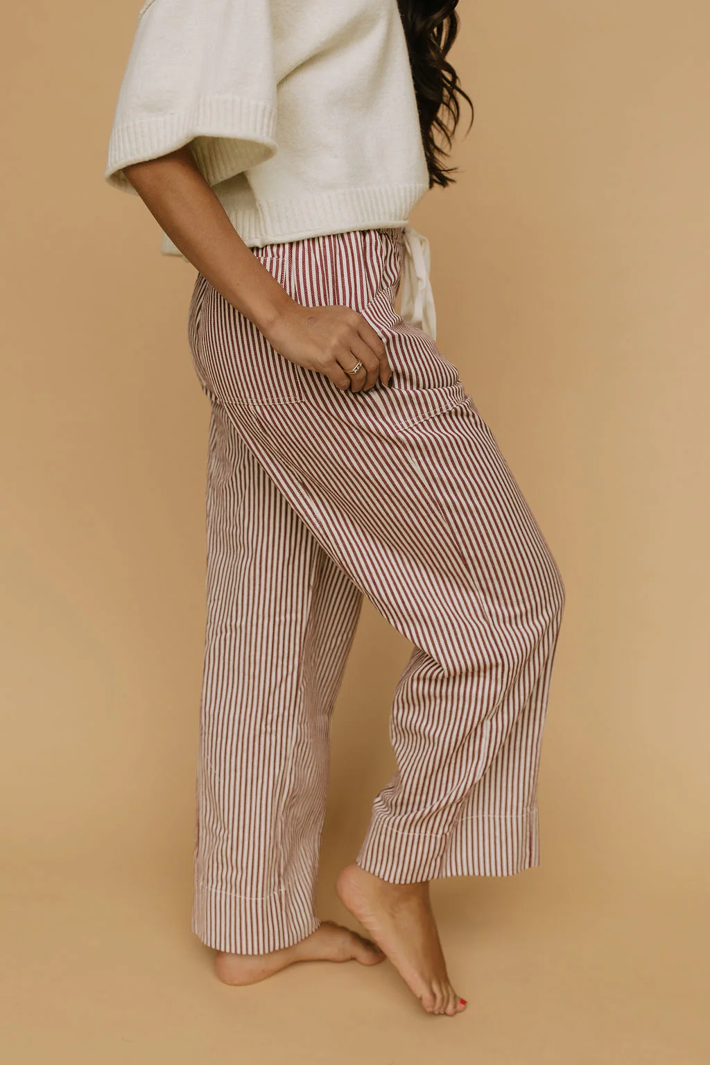 Hollis Stripe Pants in Red - Image 5