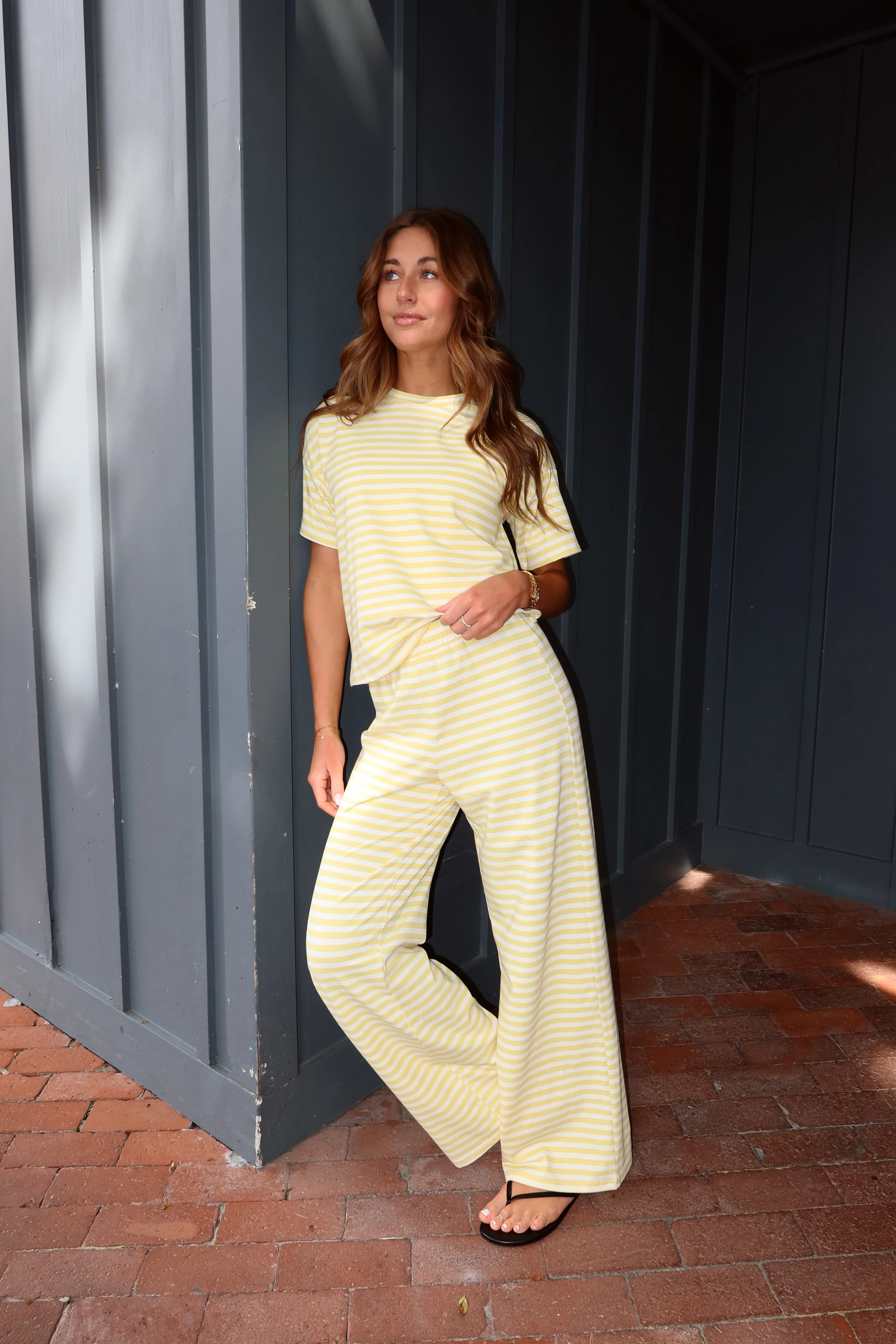 Indie Stripe Pants in Butter Yellow - Image 3