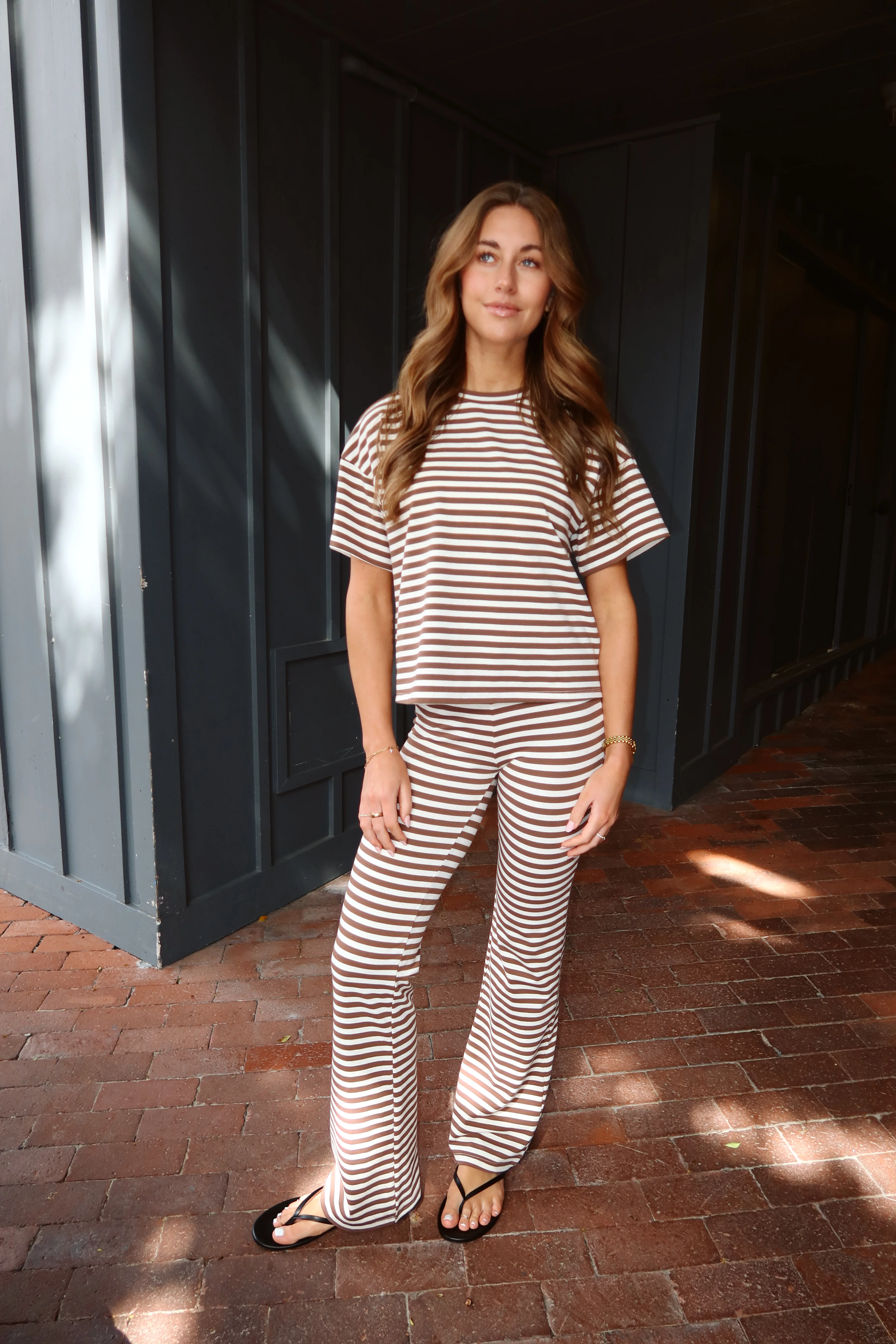 Indie Stripe Tee in Brown - Image 3