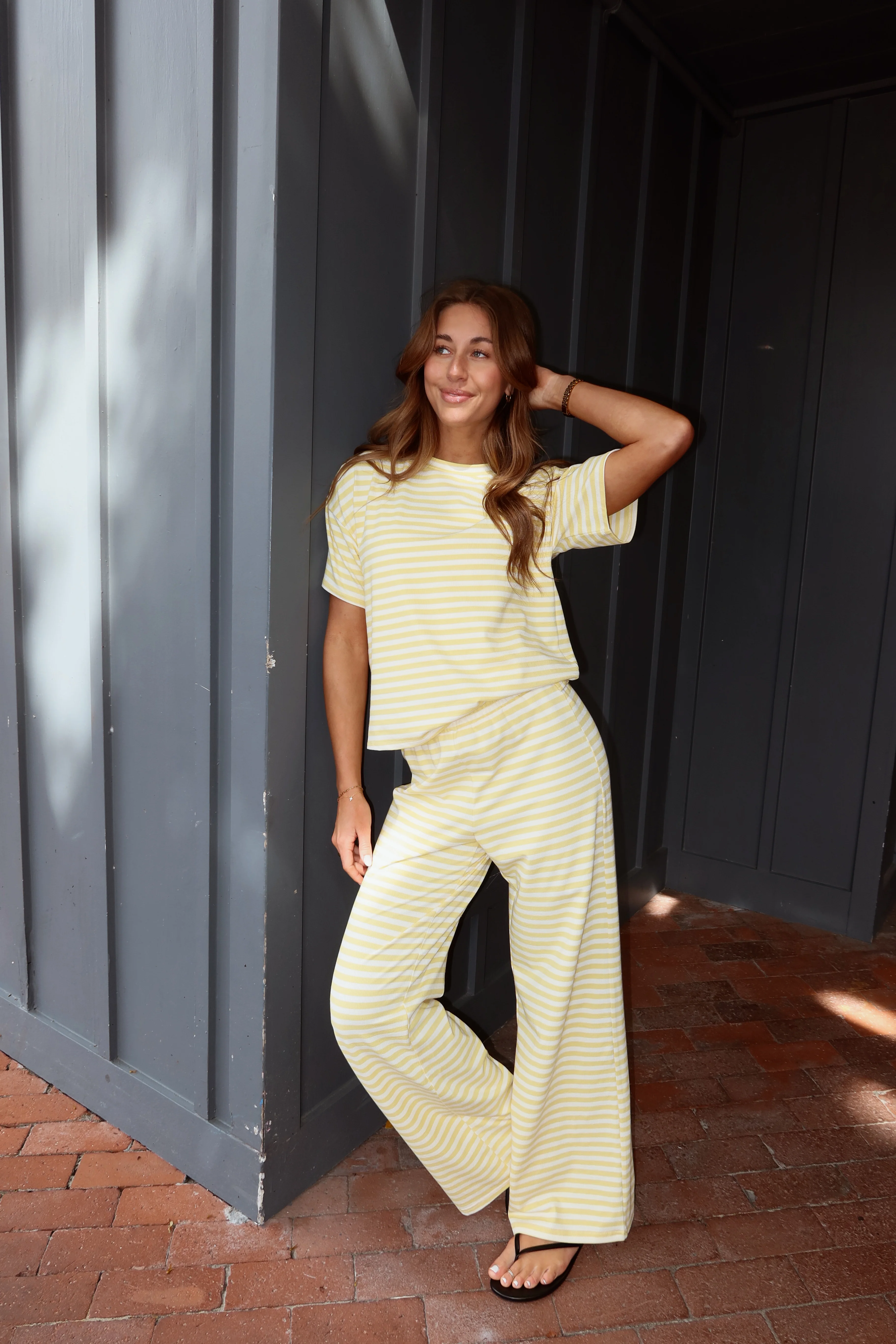 Indie Stripe Tee in Butter Yellow - Image 4